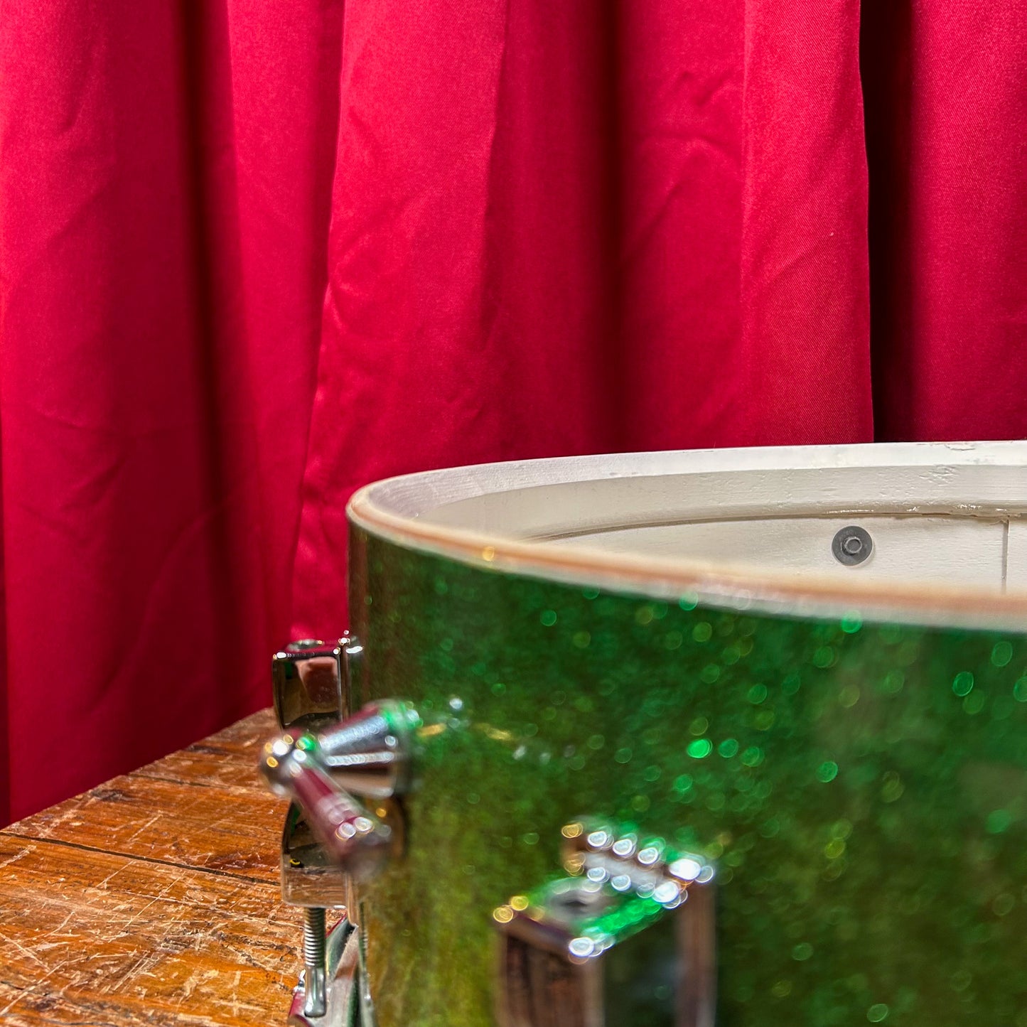 1960s Ludwig 5x14 No. 908P Jazz Festival Snare Drum Green Sparkle