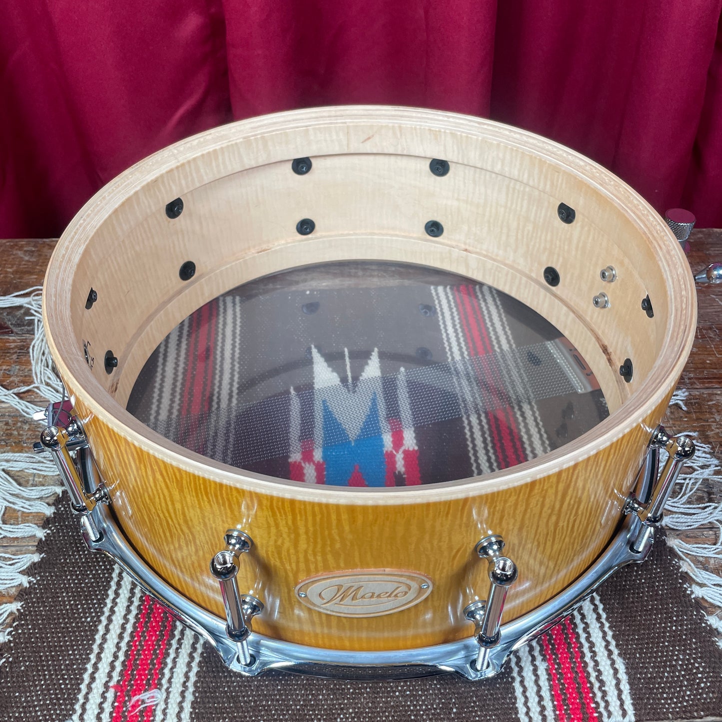 Maelo Drums 5th Anniversary Curly Maple 5.5x14 Snare Drum