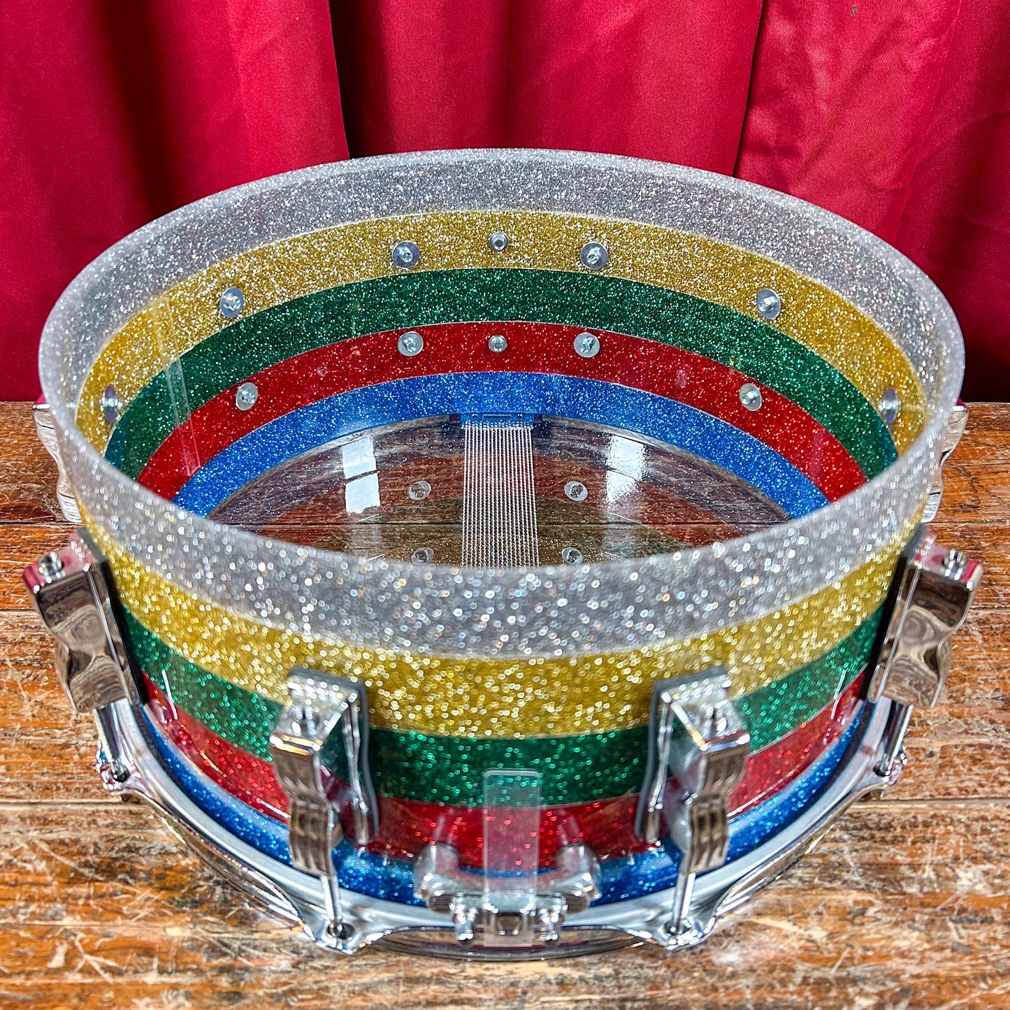 Ludwig 50th Anniversary 6.5x14 Salesman Sparkle Vistalite Snare Drum (1 of Only 50 Made)
