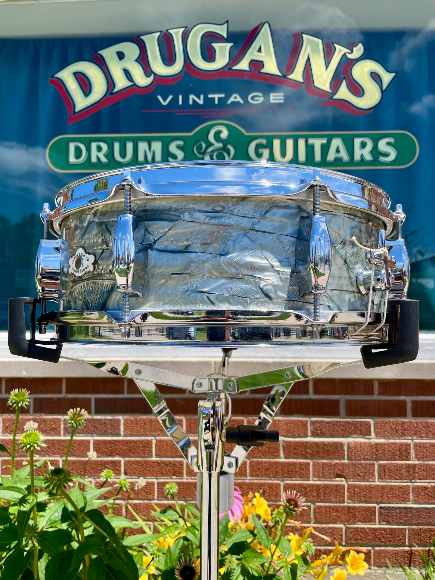 1960s Camco Oaklawn 5x14 Tuxedo Snare Drum Sky Blue Pearl 4 Ply