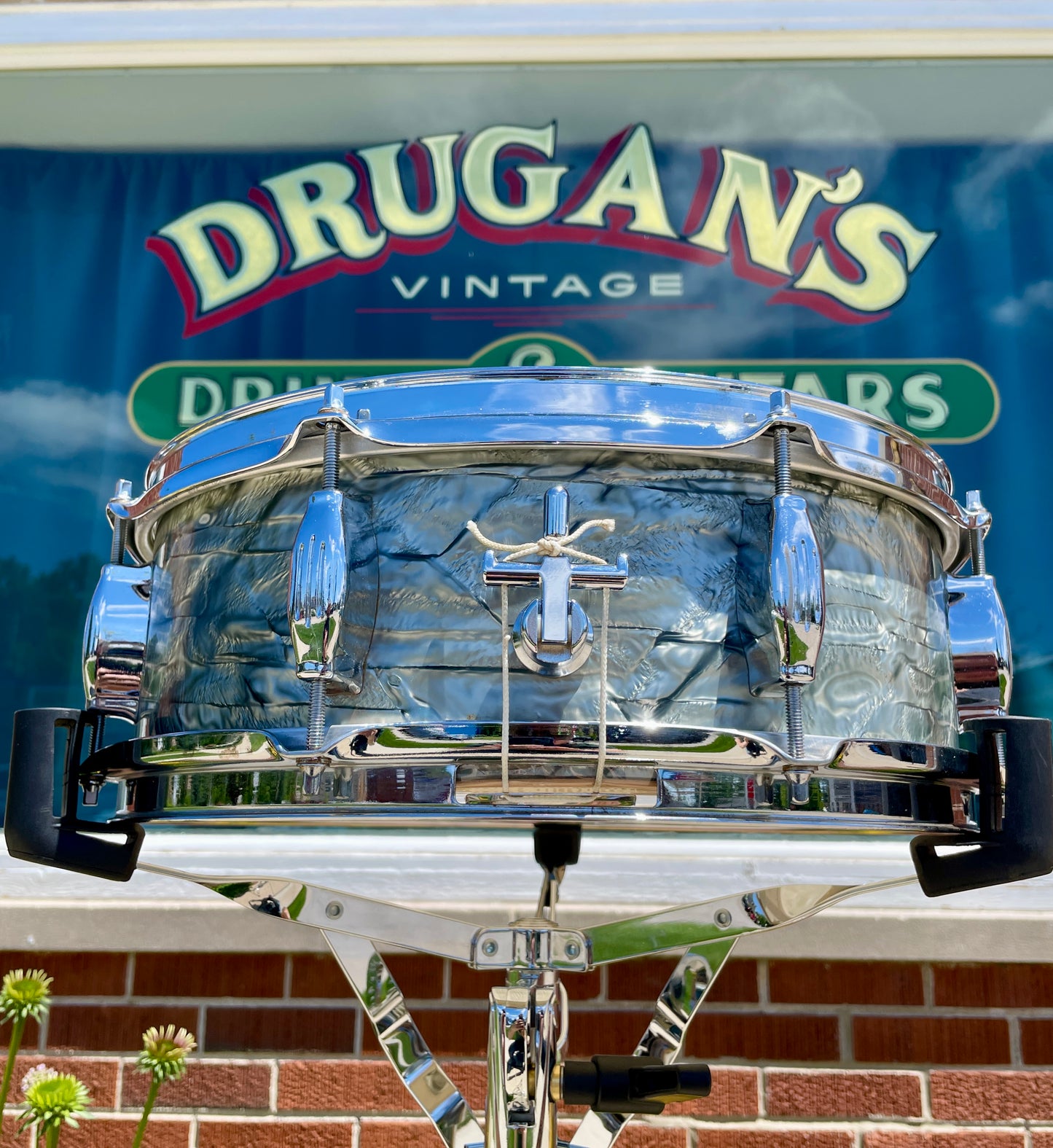 1960s Camco Oaklawn 5x14 Tuxedo Snare Drum Sky Blue Pearl 4 Ply