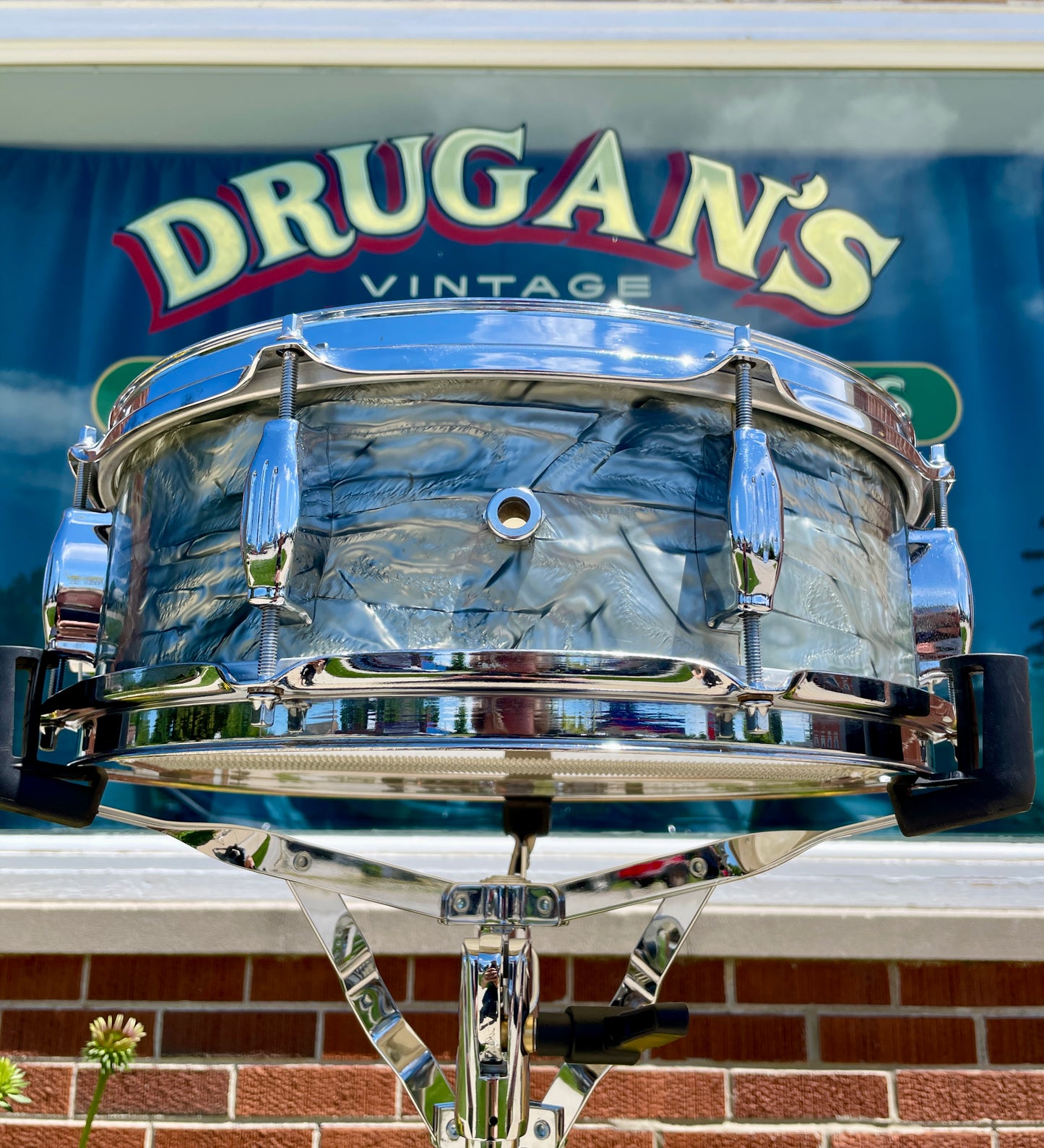 1960s Camco Oaklawn 5x14 Tuxedo Snare Drum Sky Blue Pearl 4 Ply