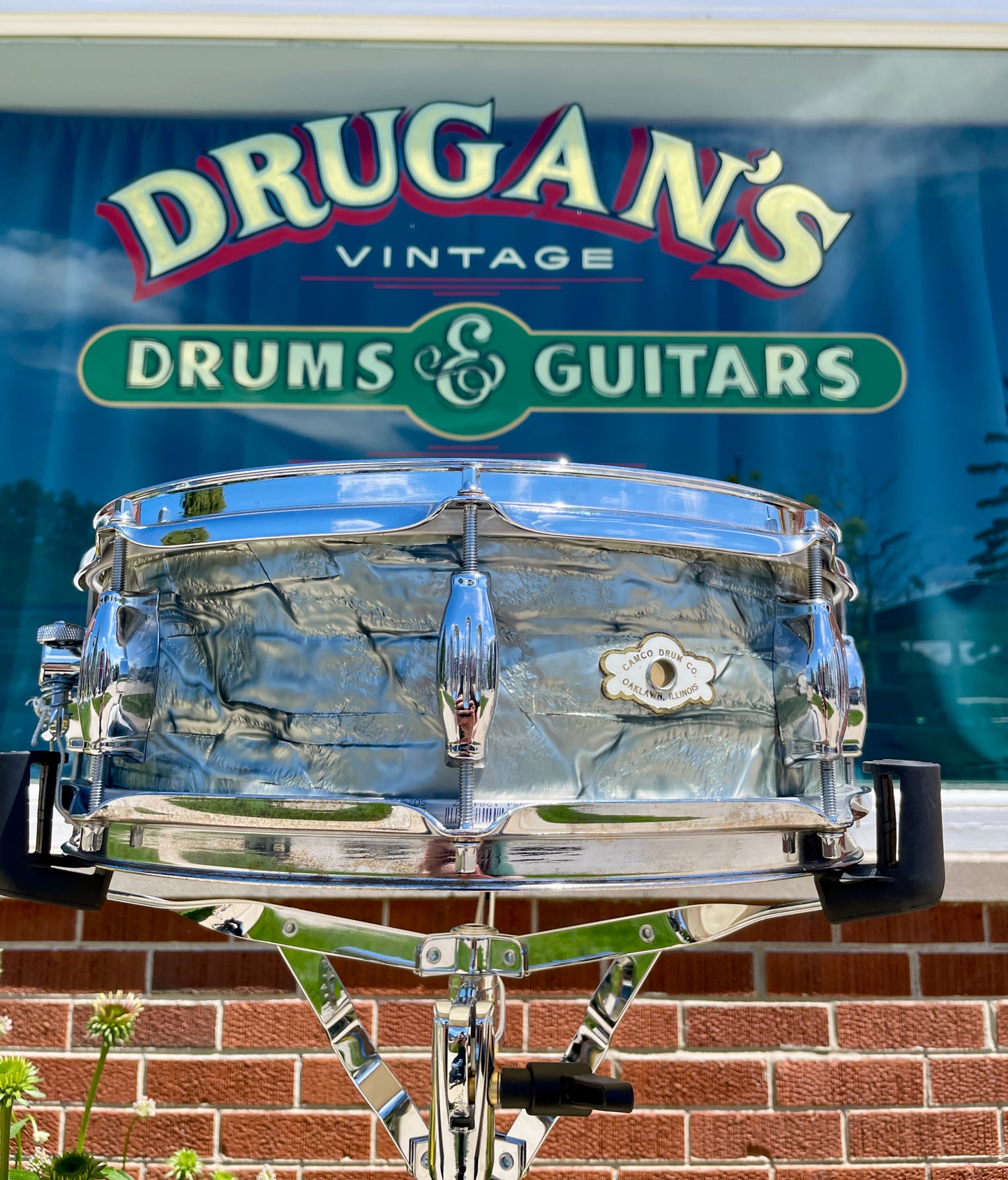1960s Camco Oaklawn 5x14 Tuxedo Snare Drum Sky Blue Pearl 4 Ply