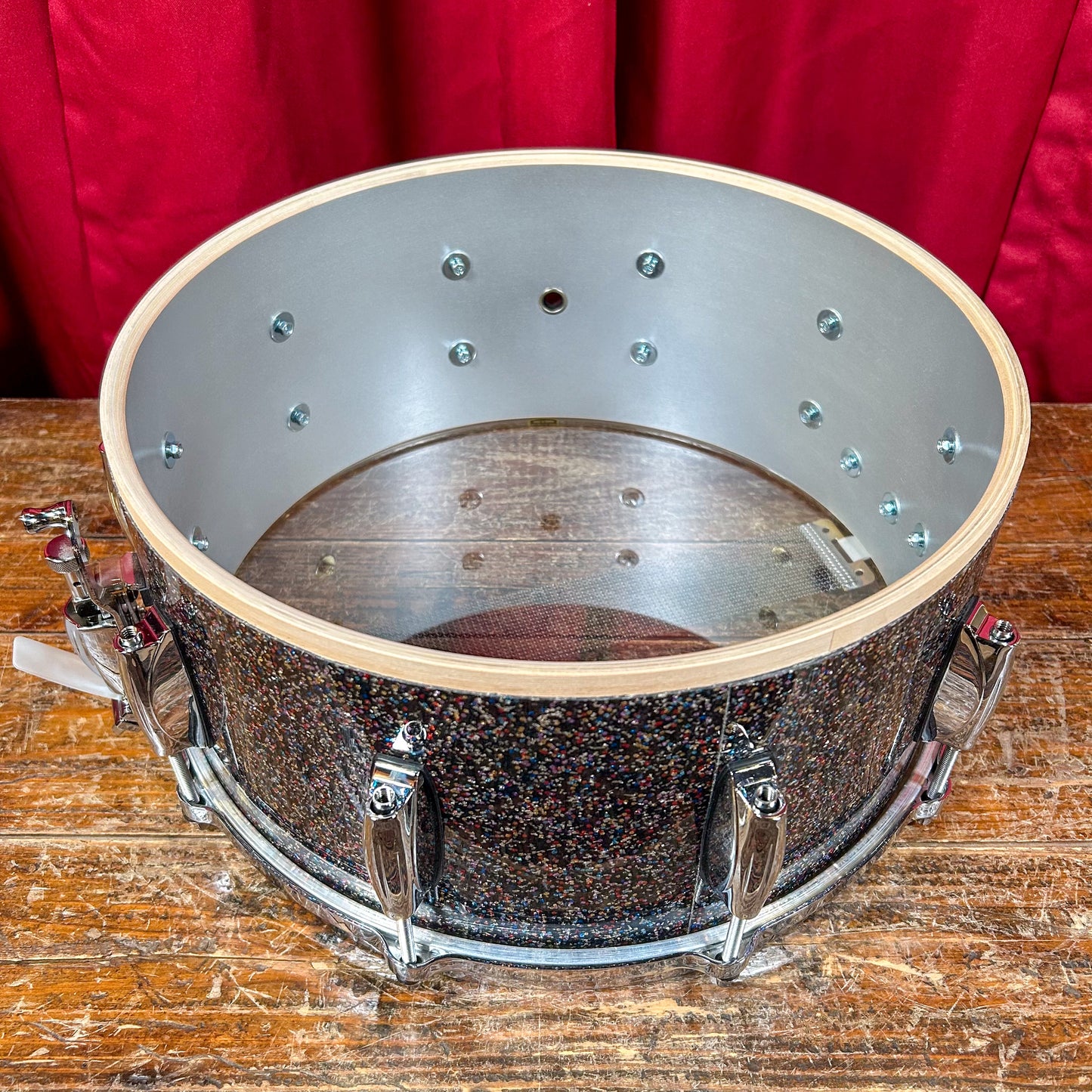Gretsch 1 of 1 Renown Maple 6.5x14 Snare Drum Peacock Black Galaxy Sparkle