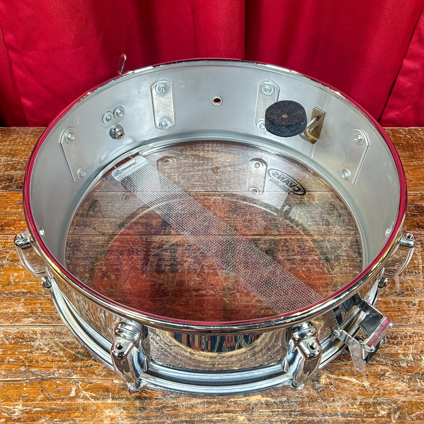 1960s Slingerland No. 130 Gene Krupa 5x14 Sound King Chrome Over Brass Snare Drum w/ Zoomatic Strainer