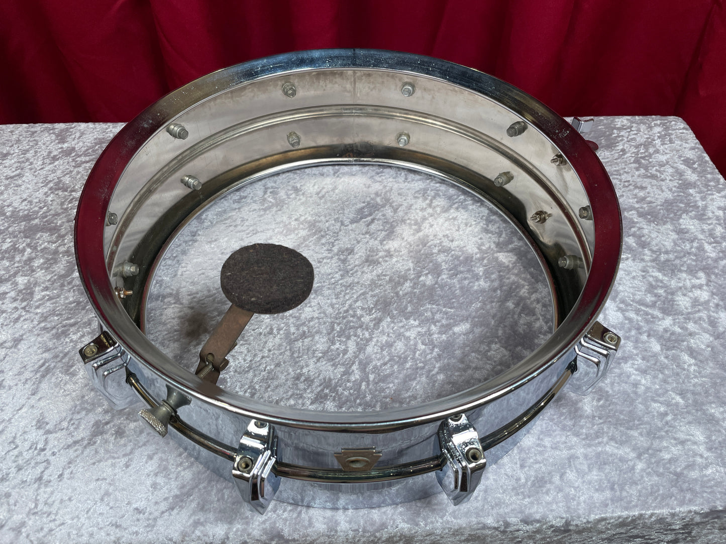 Early 1960s Ludwig 5x14 Supraphonic No. 400 Brass Shell Snare Drum Pre-Serial