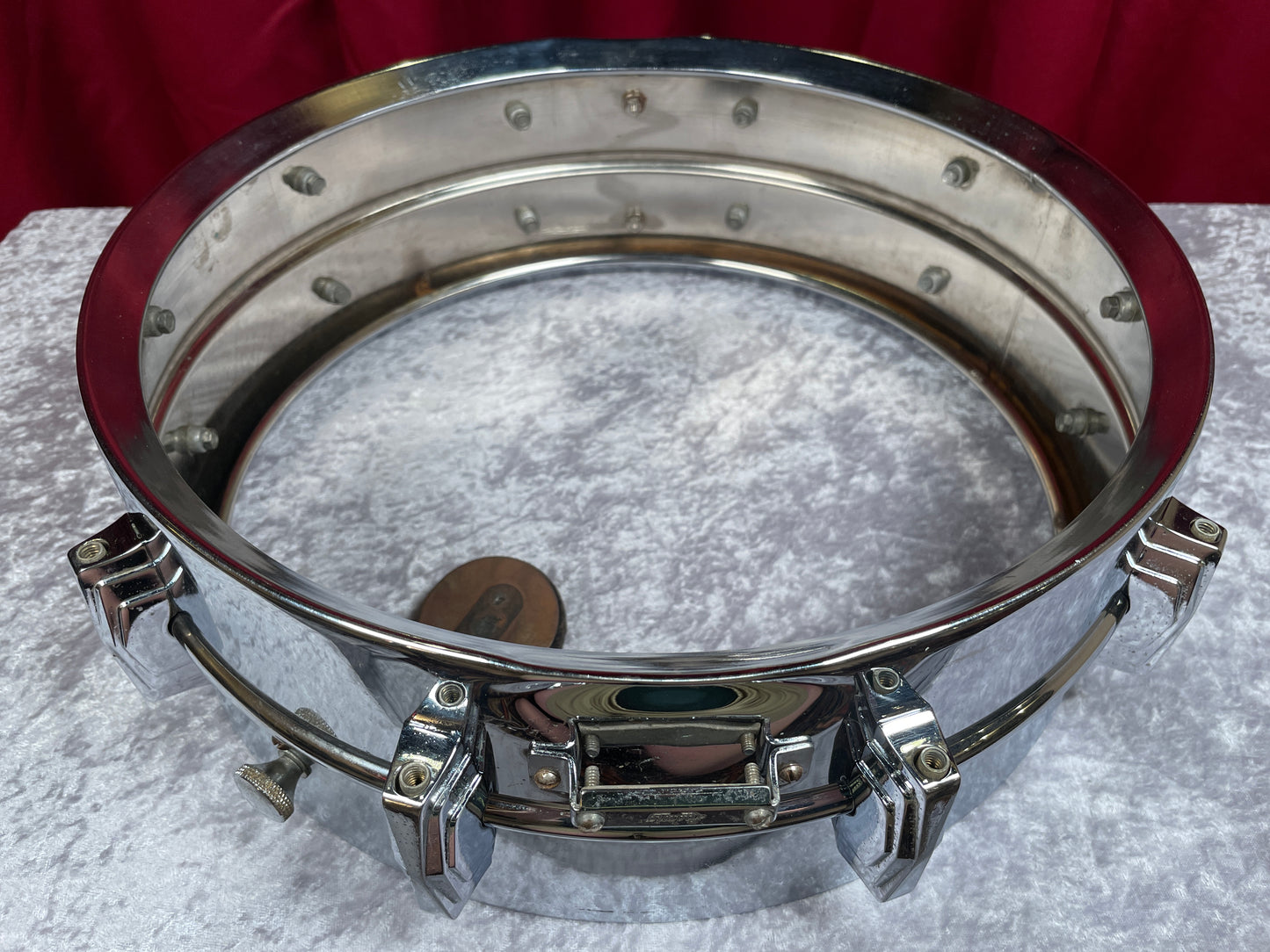 Early 1960s Ludwig 5x14 Supraphonic No. 400 Brass Shell Snare Drum Pre-Serial