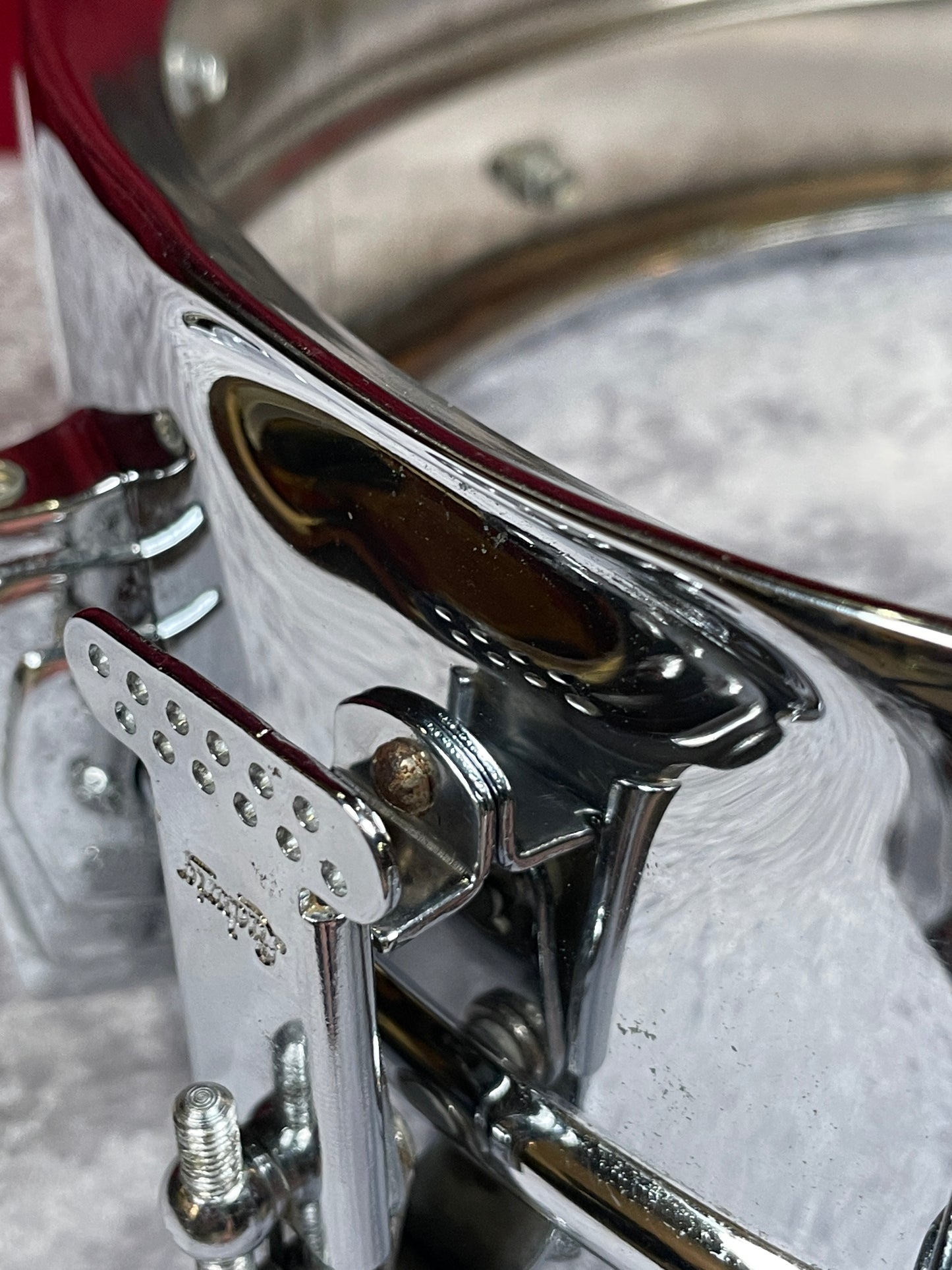 Early 1960s Ludwig 5x14 Supraphonic No. 400 Brass Shell Snare Drum Pre-Serial