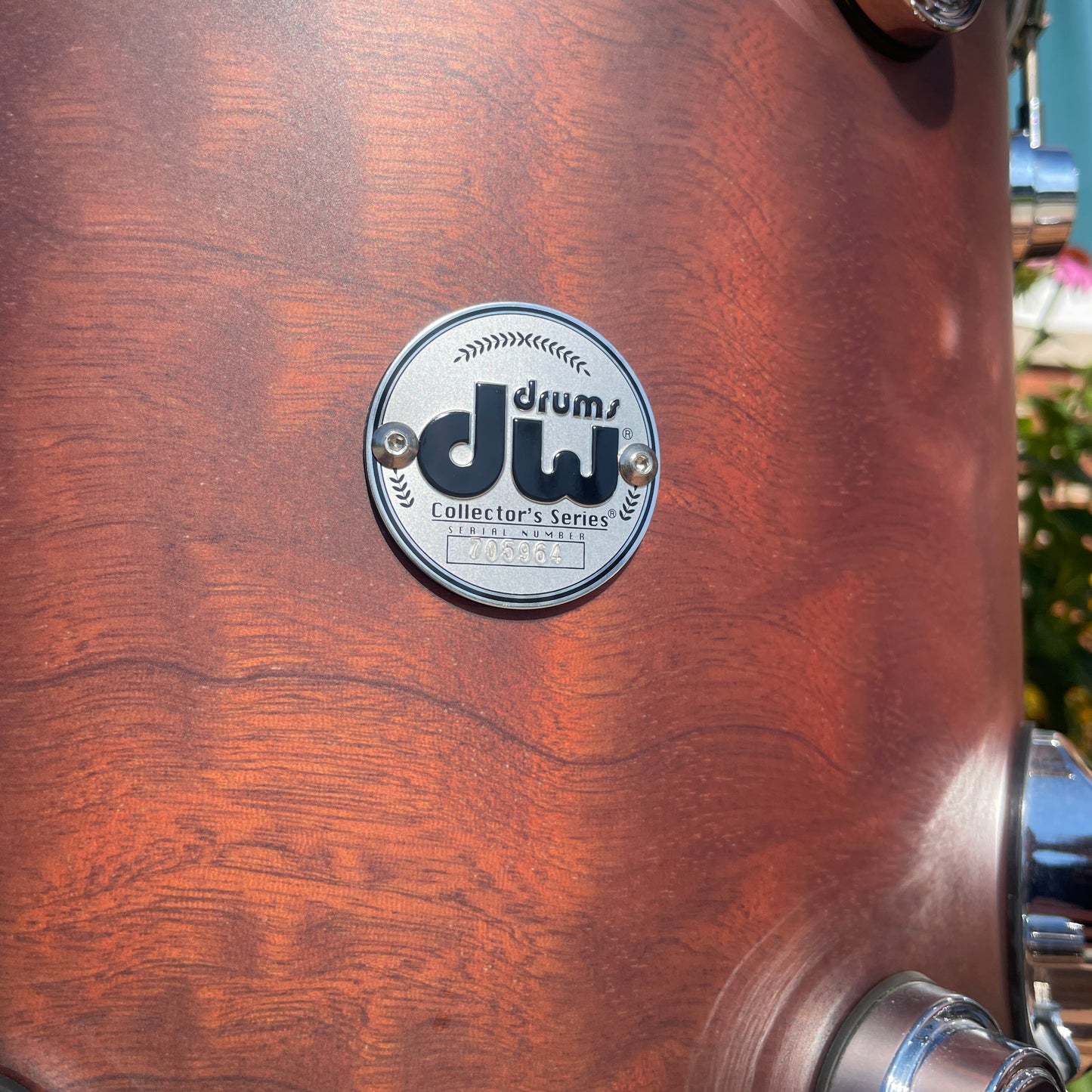 DW Collector's Series Pure Exotic Oak 4pc Drum Set Candy Black Burst Over Giant Quilted Sapele 22/12/13/15