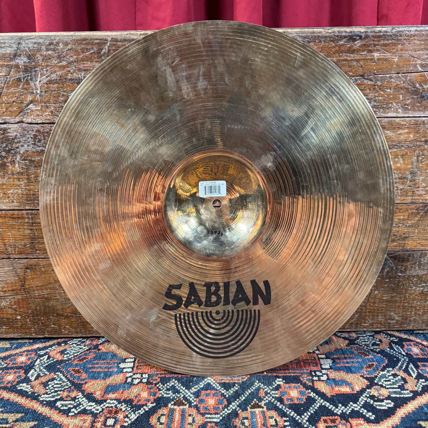 18" Sabian AA Thin Crash Cymbal 1392g Brilliant *Video Demo*