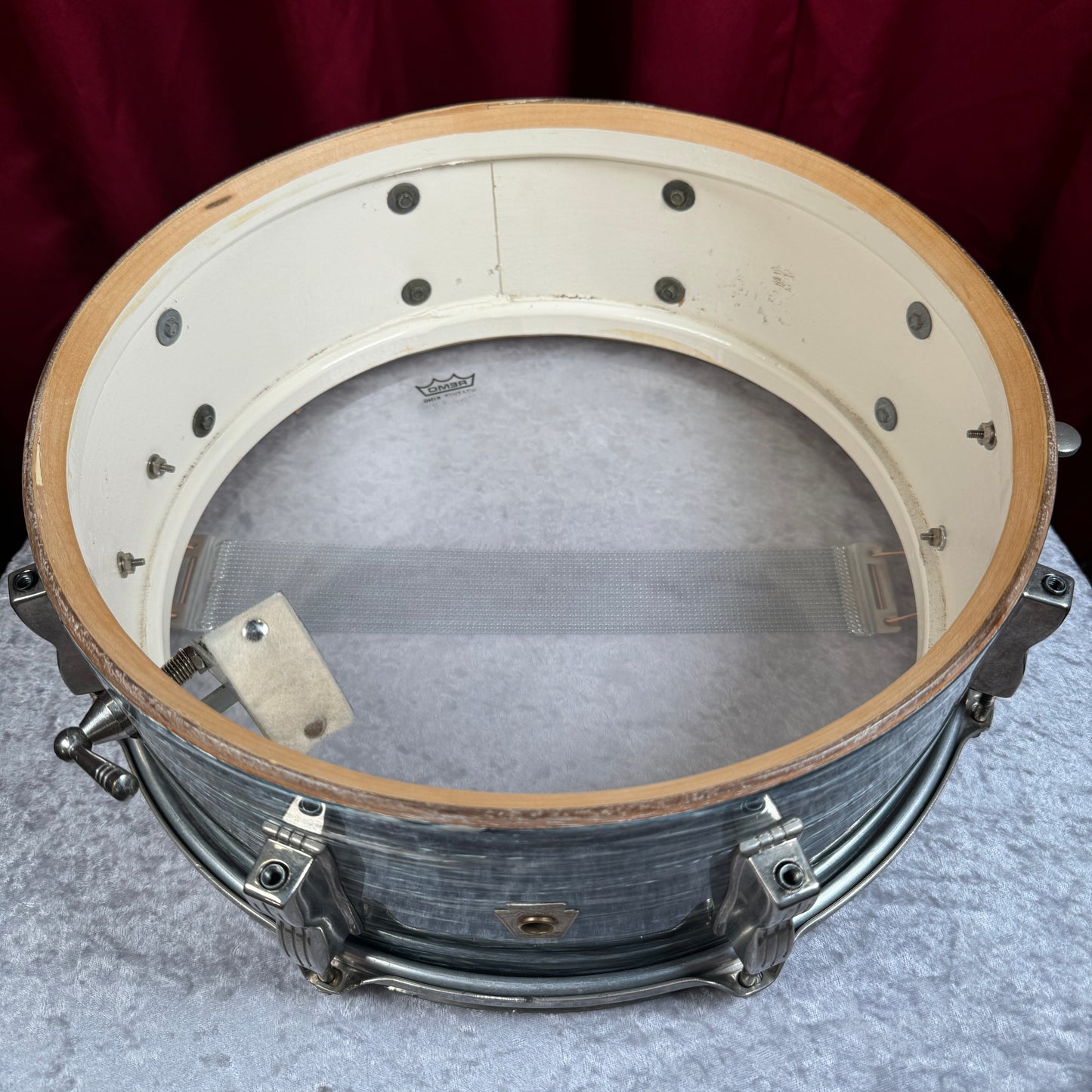 1965 Ludwig 5x14 Jazz Festival Snare Drum Oyster Blue Pearl