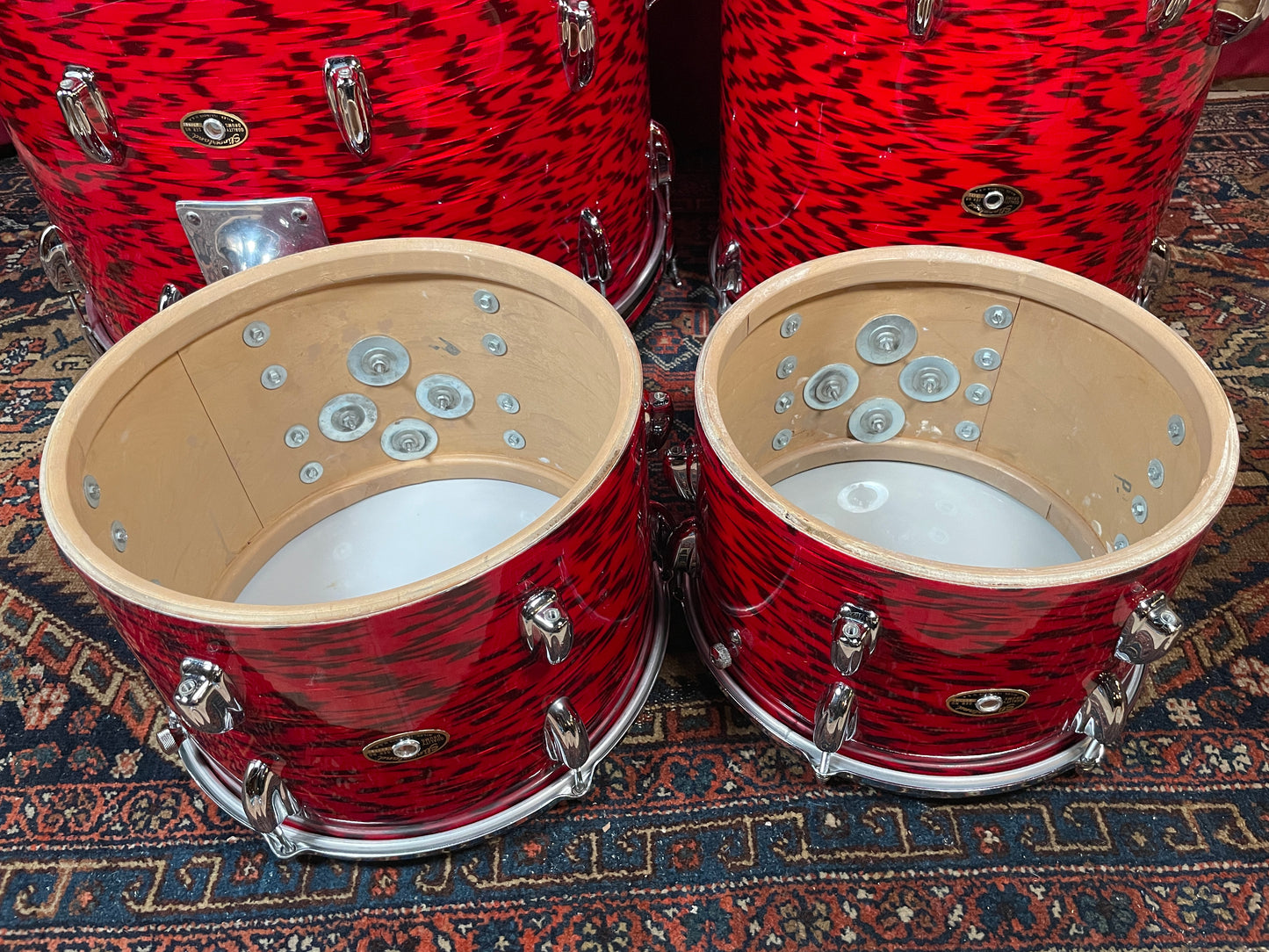 1960s Slingerland Drum Set Red Tiger Modern Solo Outfit 22/12/13/16