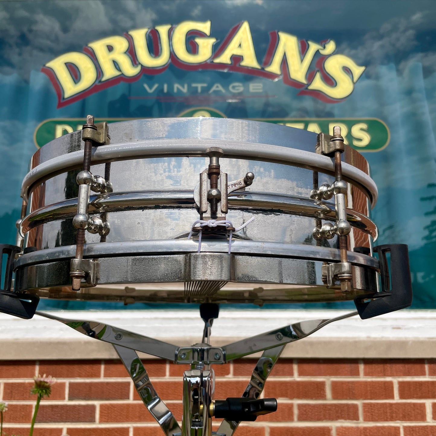 1920s Ludwig 4x14 Dance Model Universal 2-Pc Nickel Over Brass Shell Snare Drum
