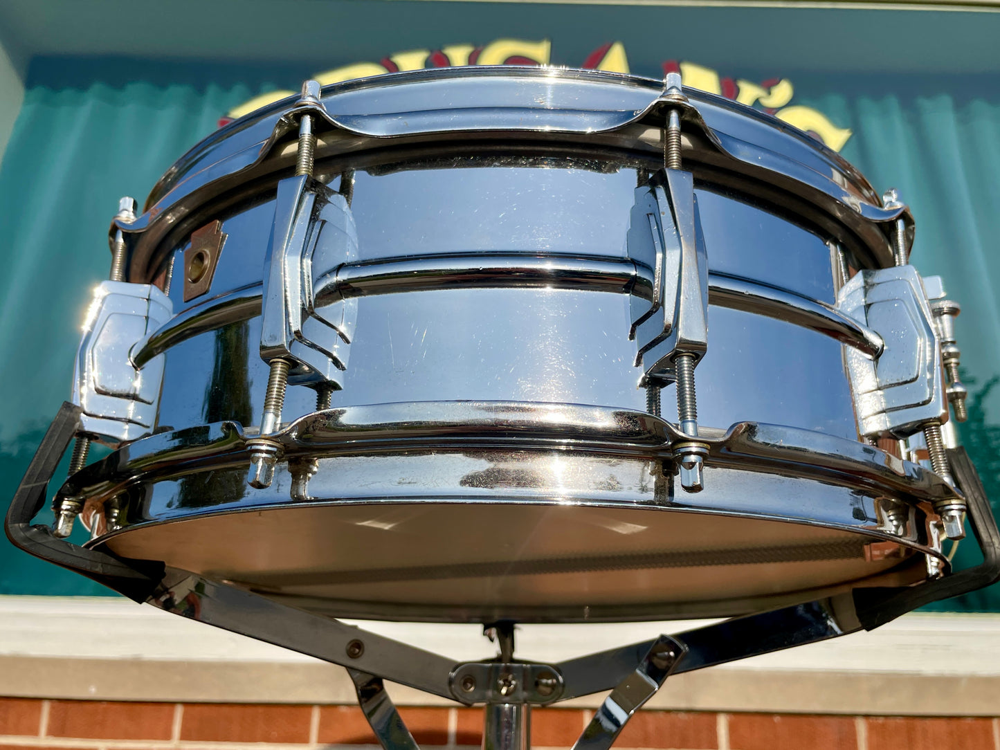 Early 1960s Ludwig 5x14 Supraphonic No. 400 Brass Shell Snare Drum Pre-Serial