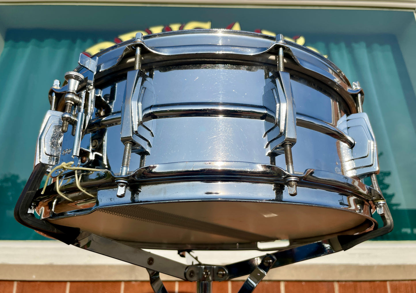 Early 1960s Ludwig 5x14 Supraphonic No. 400 Brass Shell Snare Drum Pre-Serial