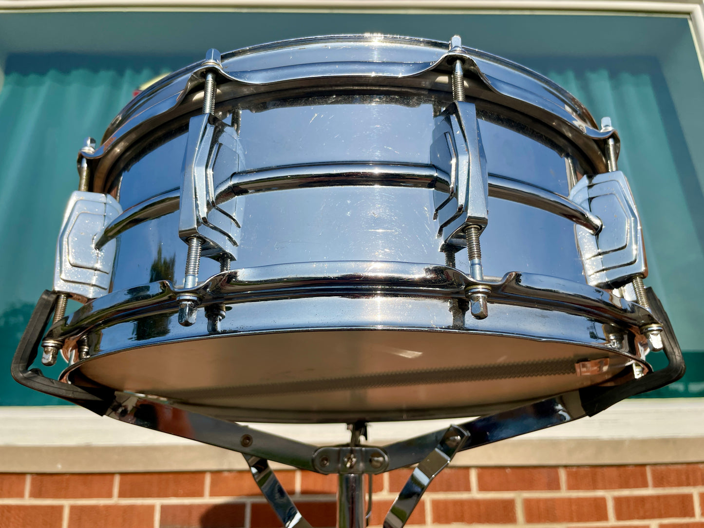 Early 1960s Ludwig 5x14 Supraphonic No. 400 Brass Shell Snare Drum Pre-Serial