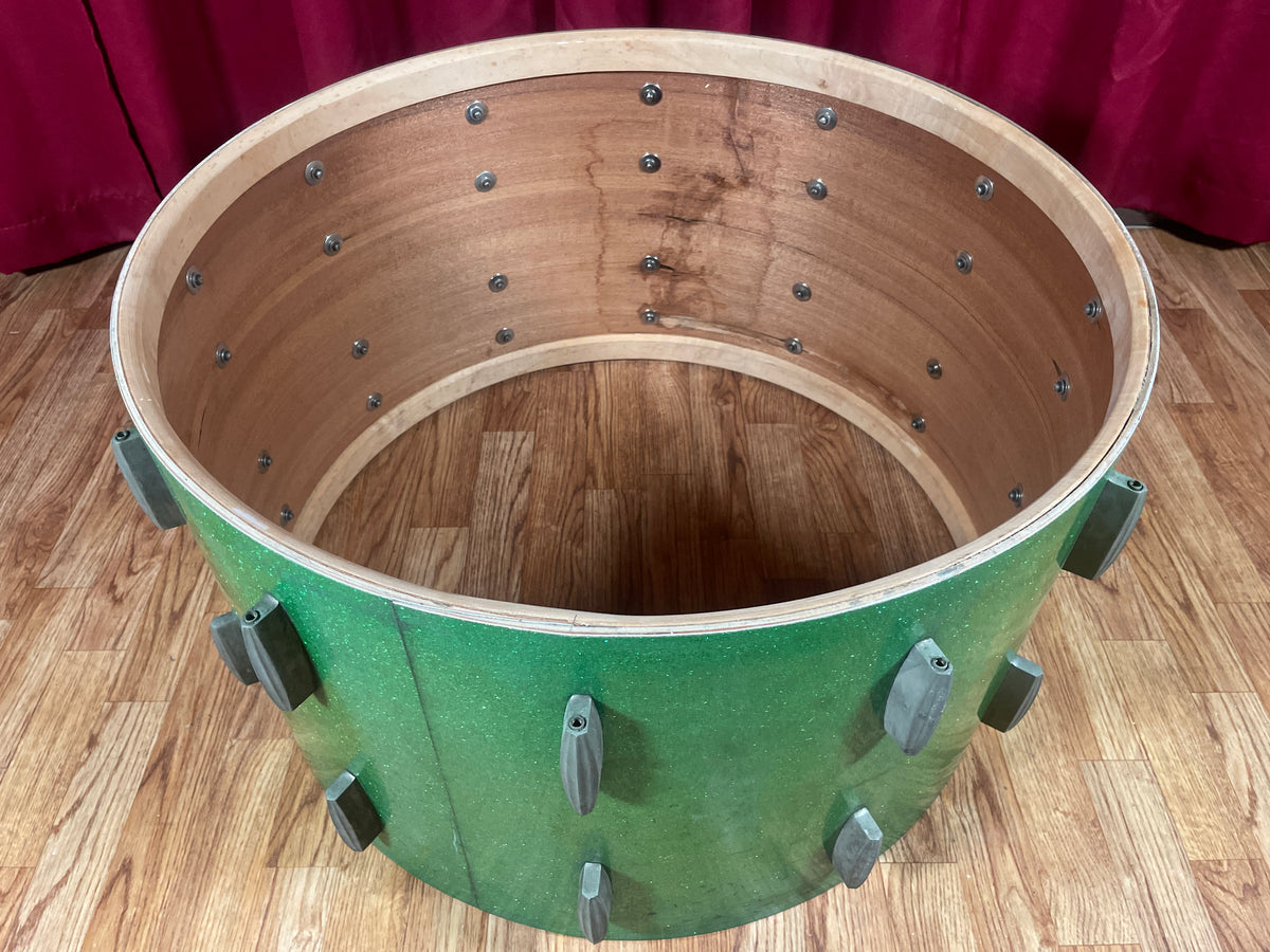1920s-1930s Slingerland Radio King 2pc Drum Set Green Glass Glitter