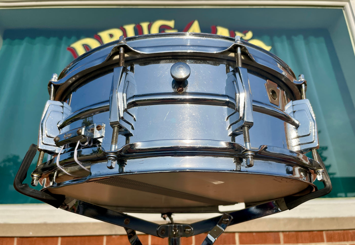 Early 1960s Ludwig 5x14 Supraphonic No. 400 Brass Shell Snare Drum Pre-Serial