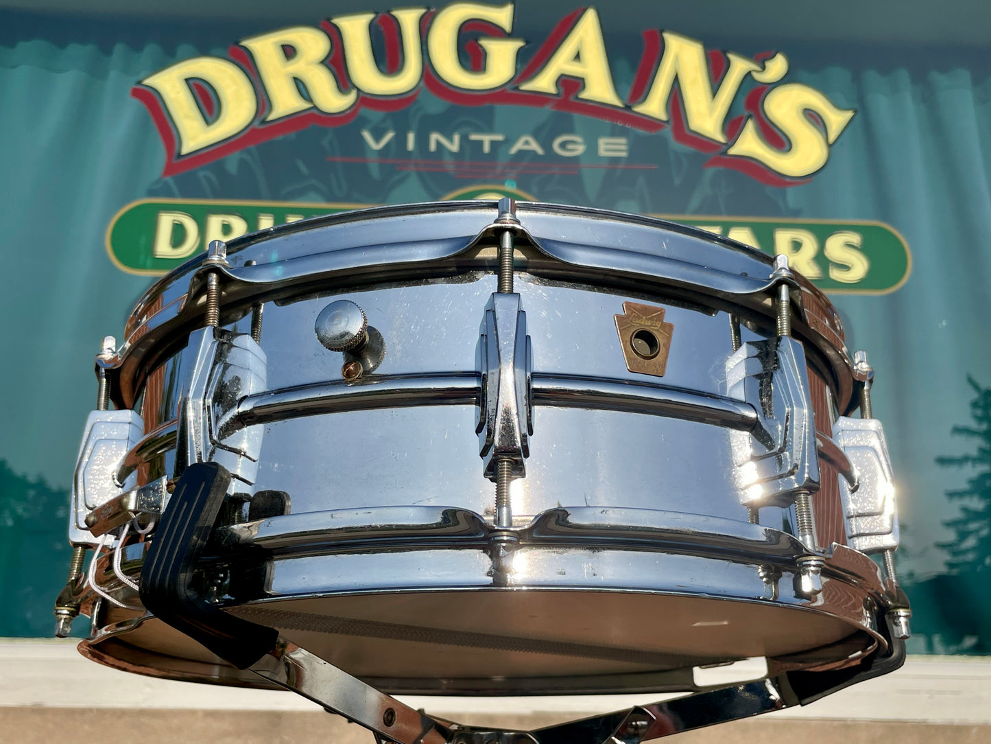 Early 1960s Ludwig 5x14 Supraphonic No. 400 Brass Shell Snare Drum Pre-Serial