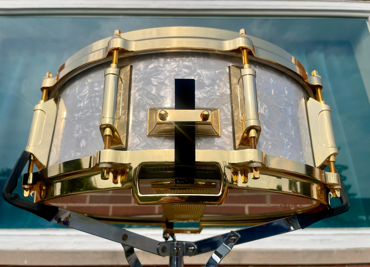 1999 Remo Louie Bellson Signature 5.5x14 Snare Drum White Marine Pearl #413 of 1000 NOS
