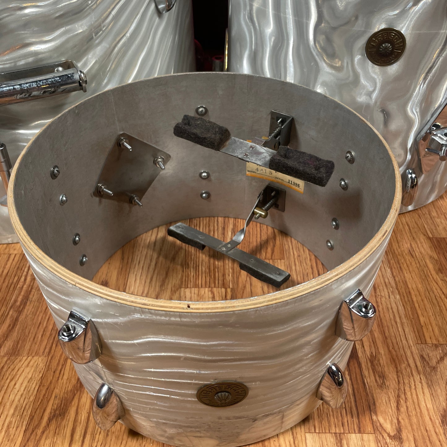 1960s Gretsch Progressive Jazz Drum Set Silver (White) Satin Flame 20/12/14