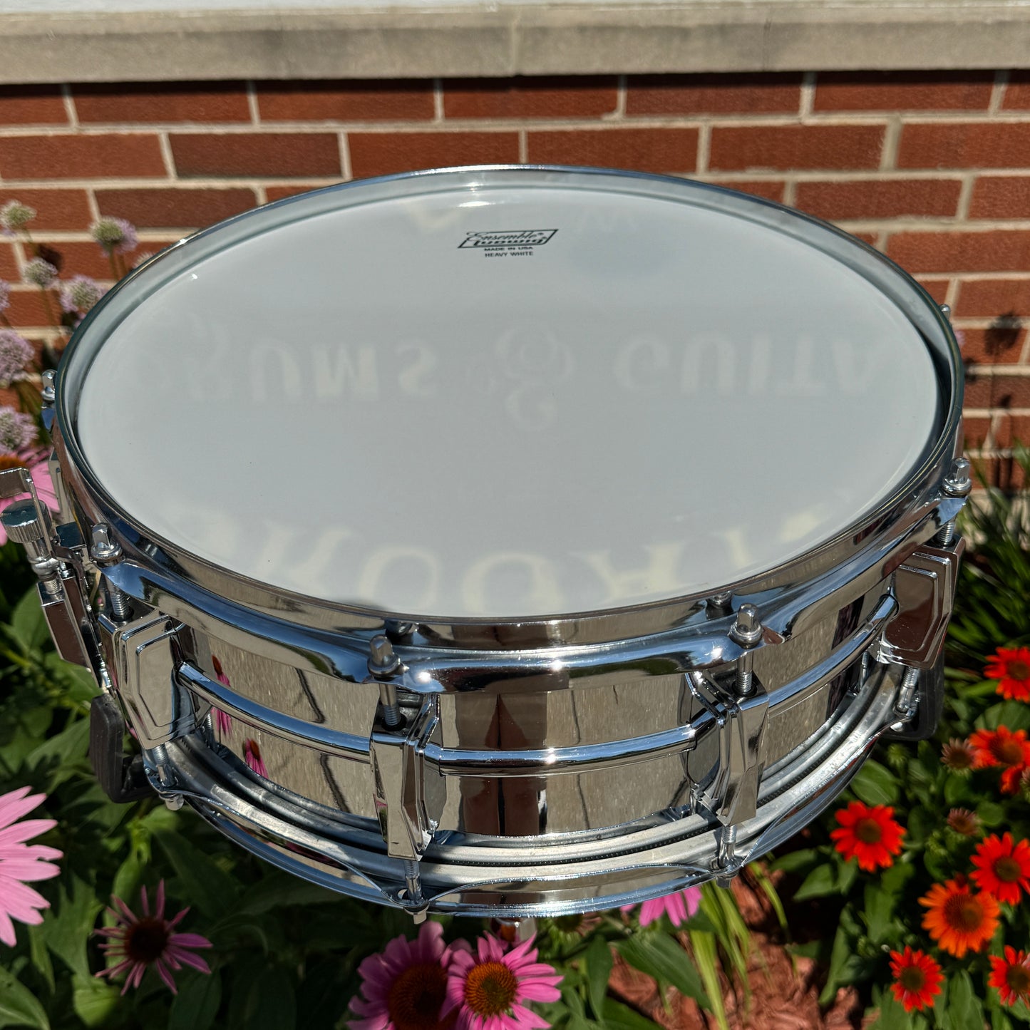 Early 1970s Ludwig 5x14 "Cut Badge" Brass Shell Supraphonic Snare Drum COB