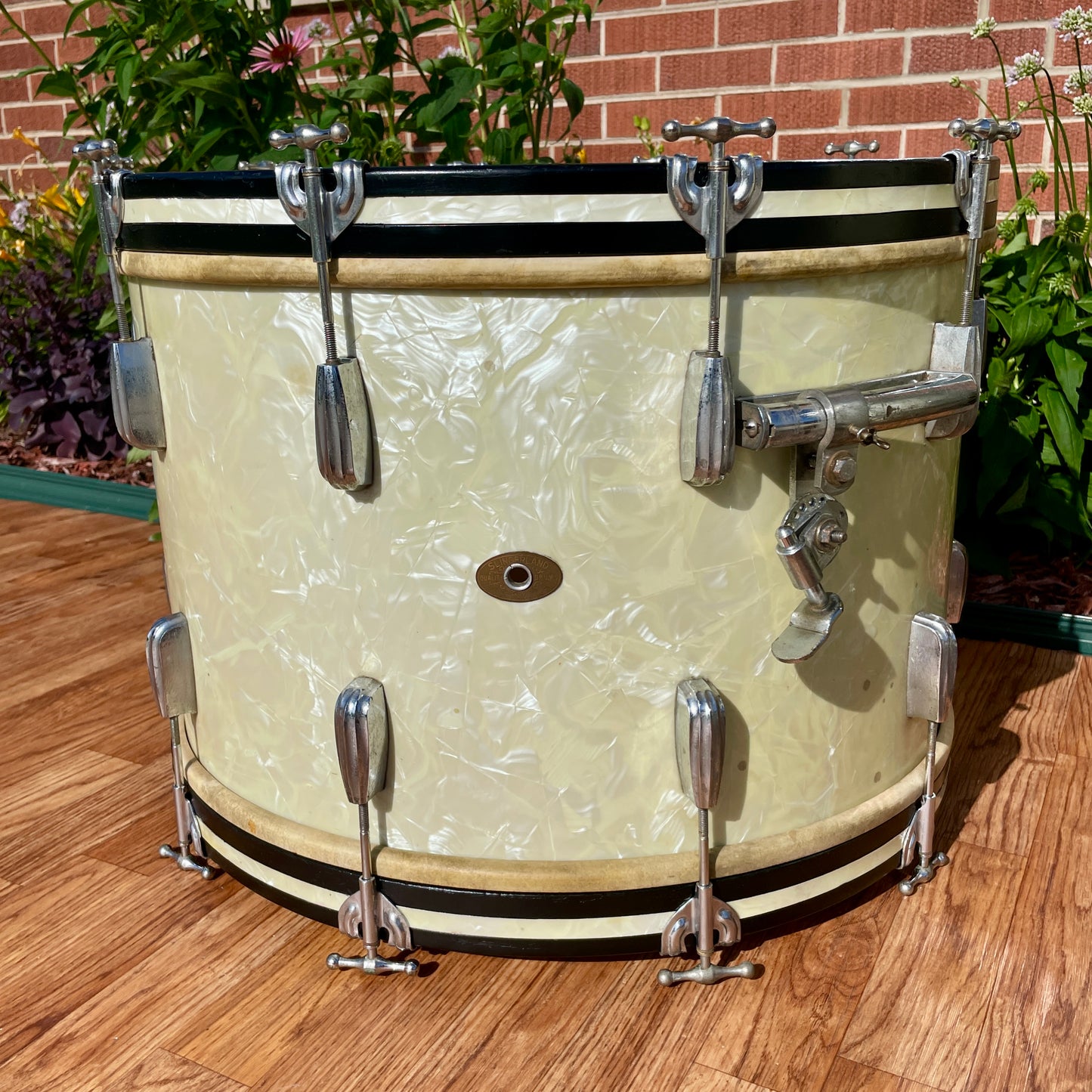 1950s Slingerland Radio King Drum Set White Marine Pearl 22/13/16
