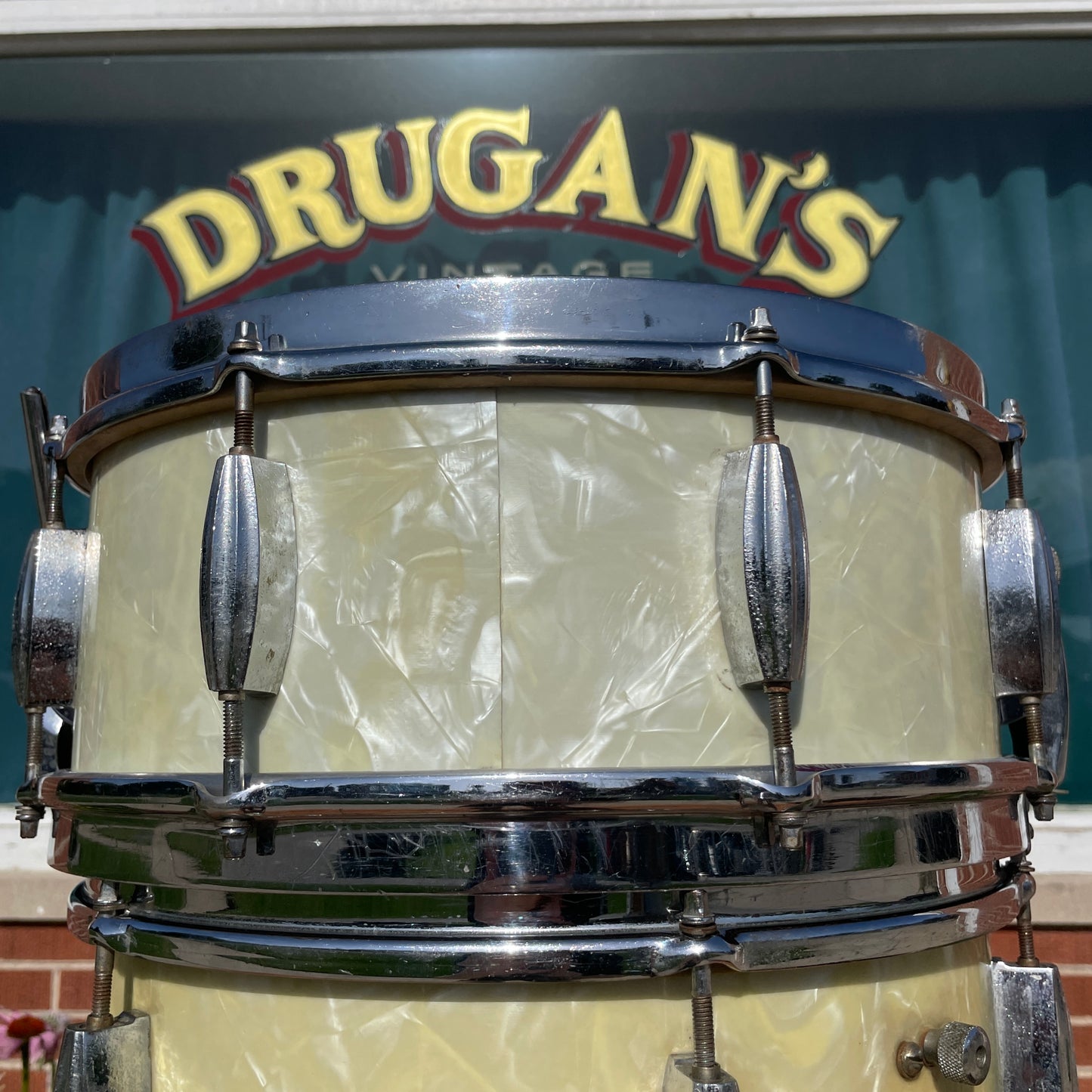 1950s Slingerland Radio King Drum Set White Marine Pearl 22/13/16 w/ 5.5x14 Snare