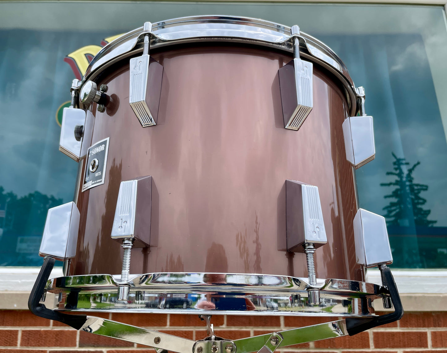 1970s Sonor Phonic 10x14 Tom Drum Single Metallic Bronze