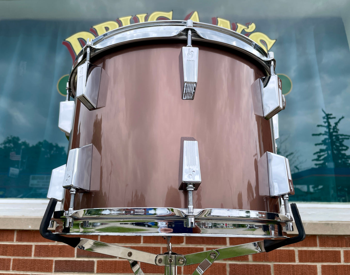 1970s Sonor Phonic 10x14 Tom Drum Single Metallic Bronze