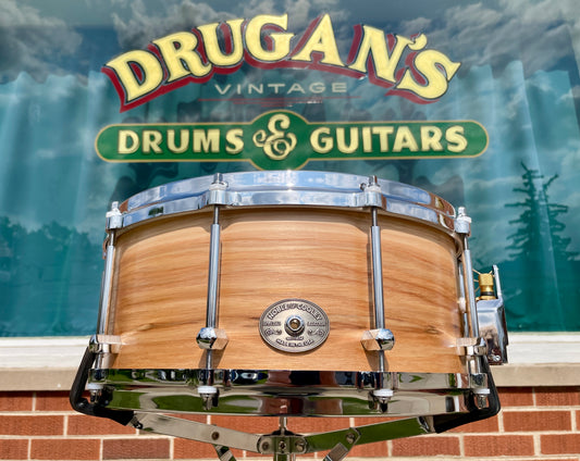 Noble & Cooley 6x14 Special Edition Solid Shell Classic Hickory Snare Drum Natural Satin