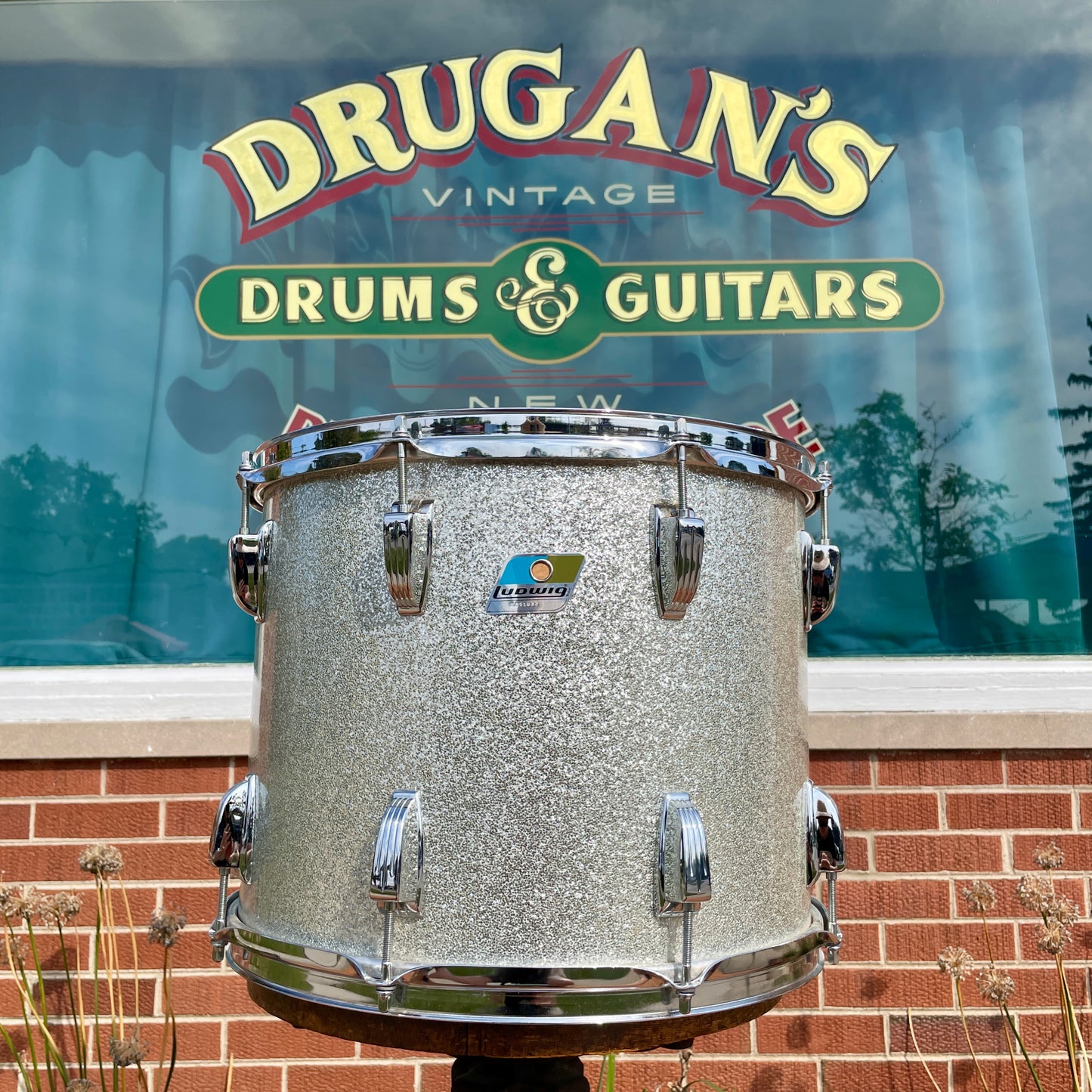 1979-81 Ludwig 12x15 Tom Drum Silver Sparkle