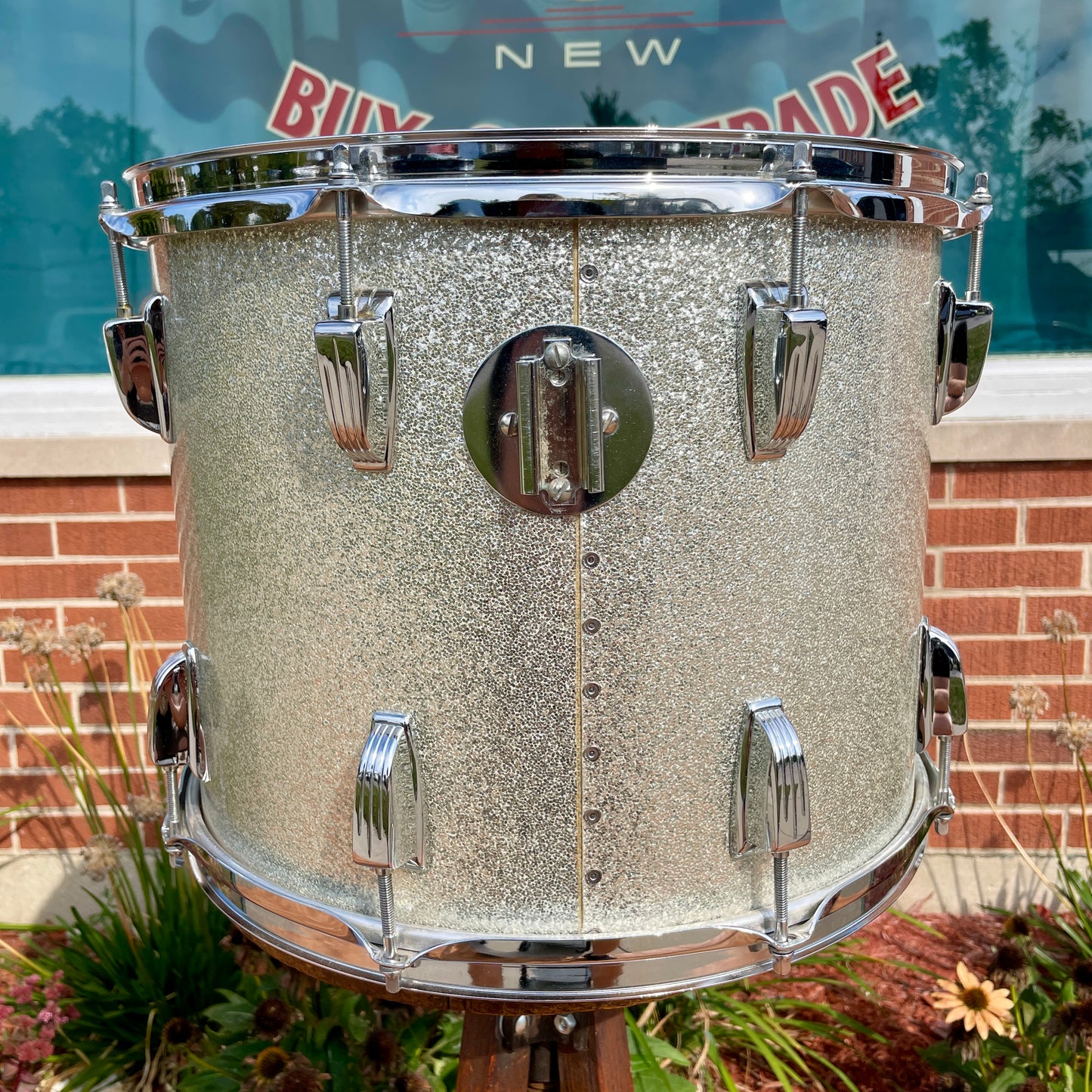 1979-81 Ludwig 12x15 Tom Drum Silver Sparkle