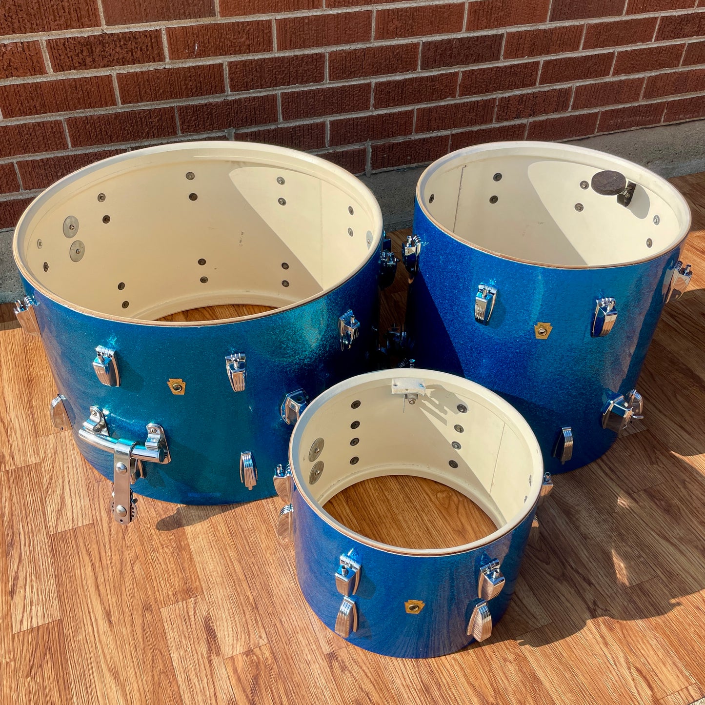 1960s Ludwig Super Classic Drum Set Blue Sparkle 22/13/16