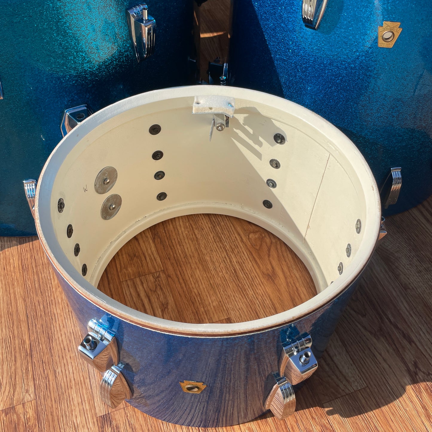 1960s Ludwig Super Classic Drum Set Blue Sparkle 22/13/16