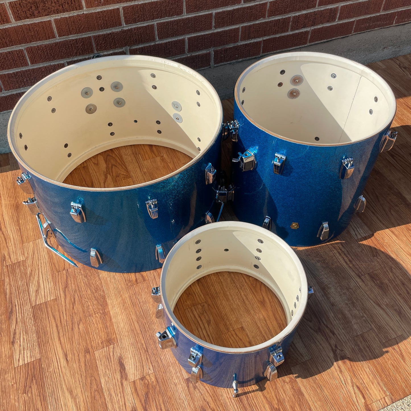 1960s Ludwig Super Classic Drum Set Blue Sparkle 22/13/16