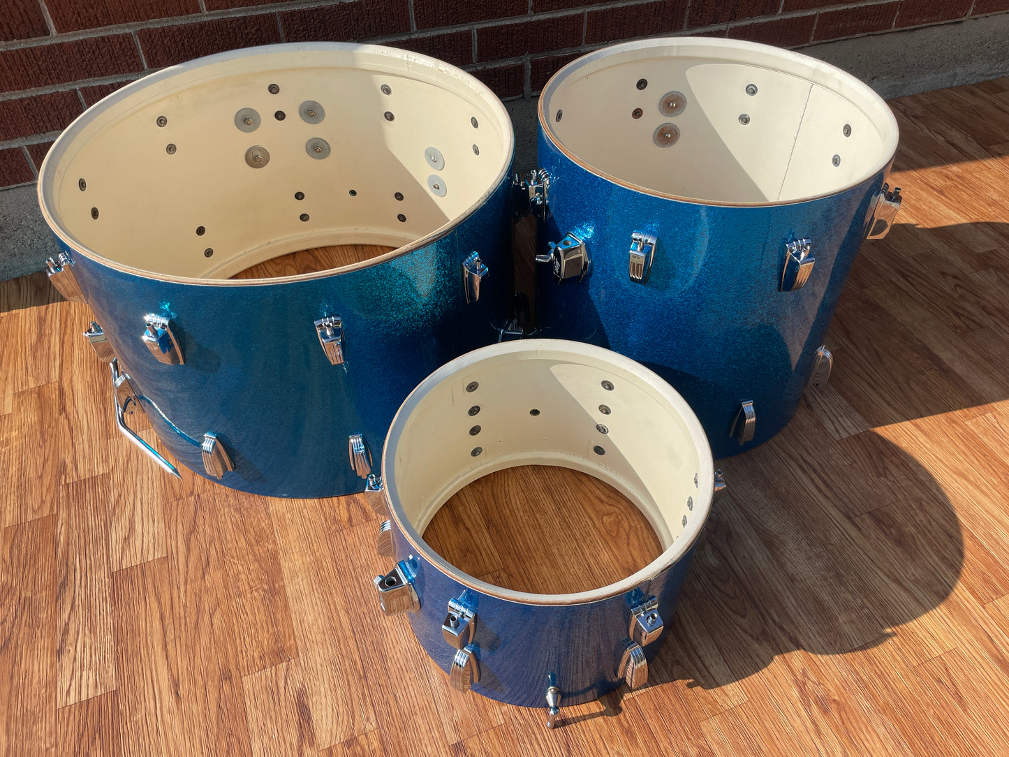 1960s Ludwig Super Classic Drum Set Blue Sparkle 22/13/16
