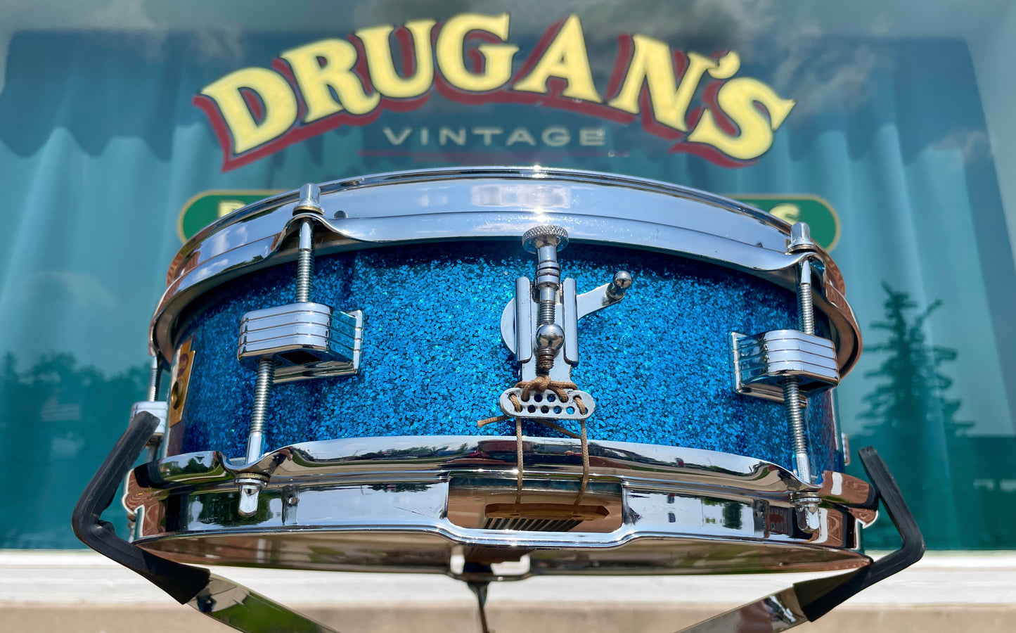 1959 Ludwig 4x13 Las Vegas Snare Drum Blue Sparkle Trans Badge Jazz Combo