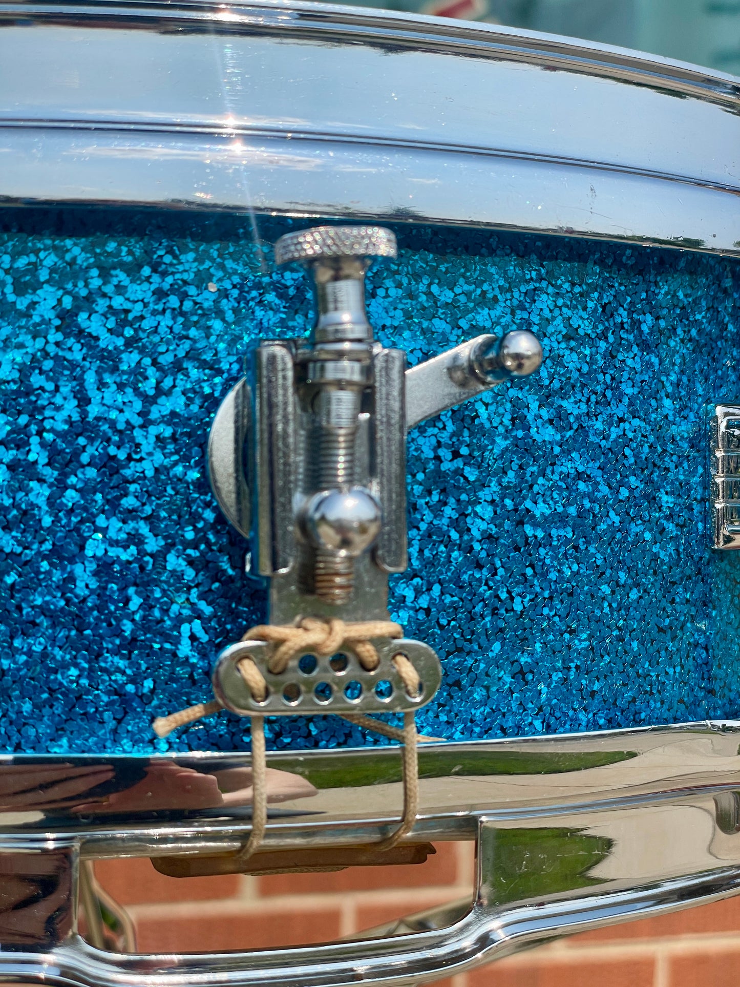 1959 Ludwig 4x13 Las Vegas Snare Drum Blue Sparkle Trans Badge Jazz Combo