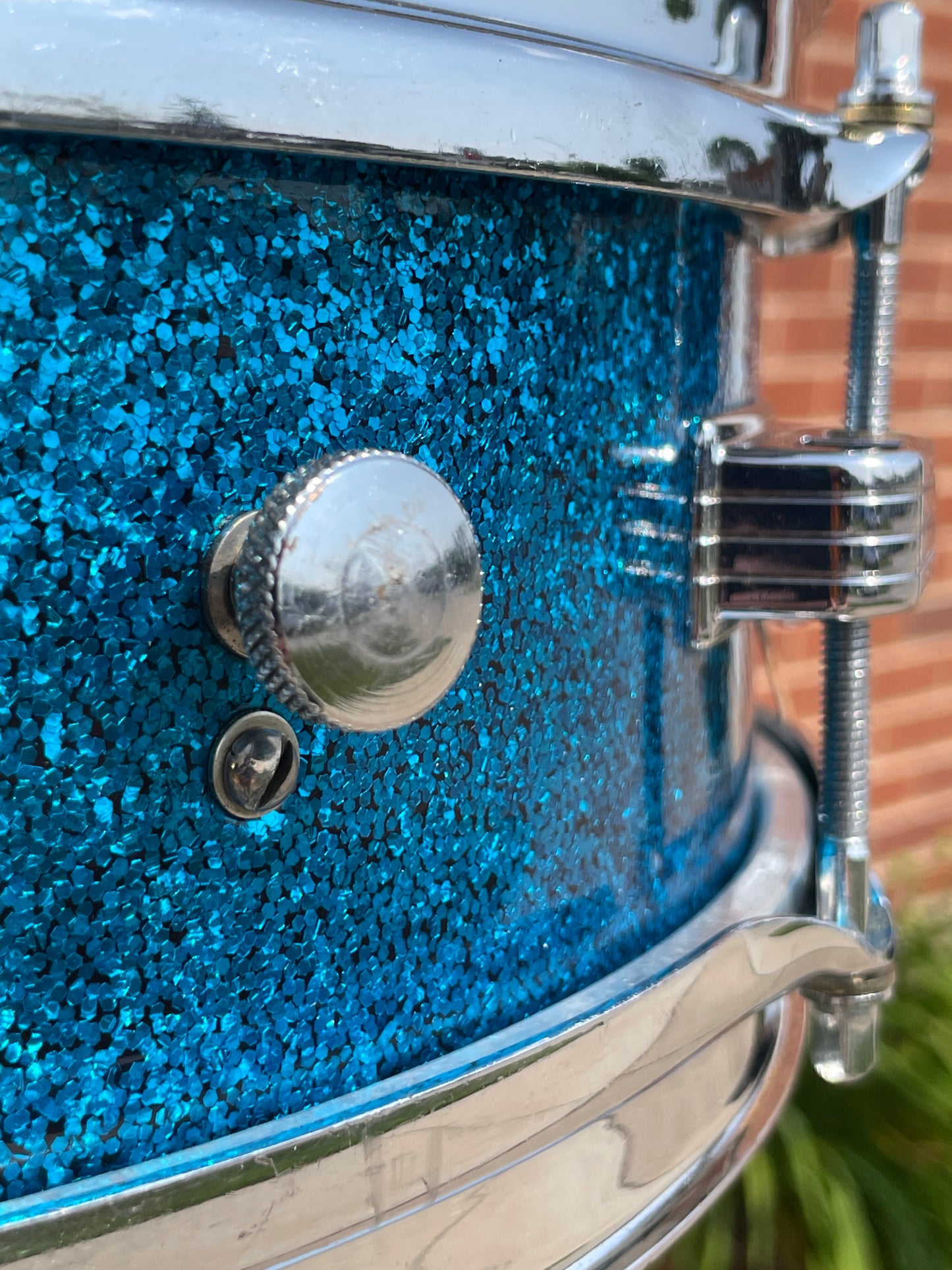 1959 Ludwig 4x13 Las Vegas Snare Drum Blue Sparkle Trans Badge Jazz Combo