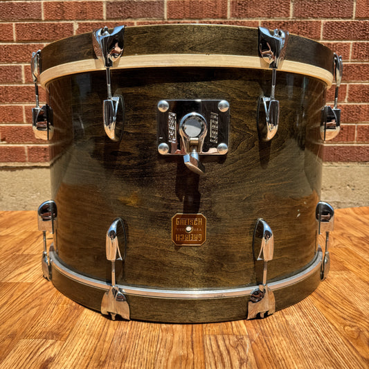 1980s Gretsch 14x22 Bass Drum Ebony Transparent Black Square Badge