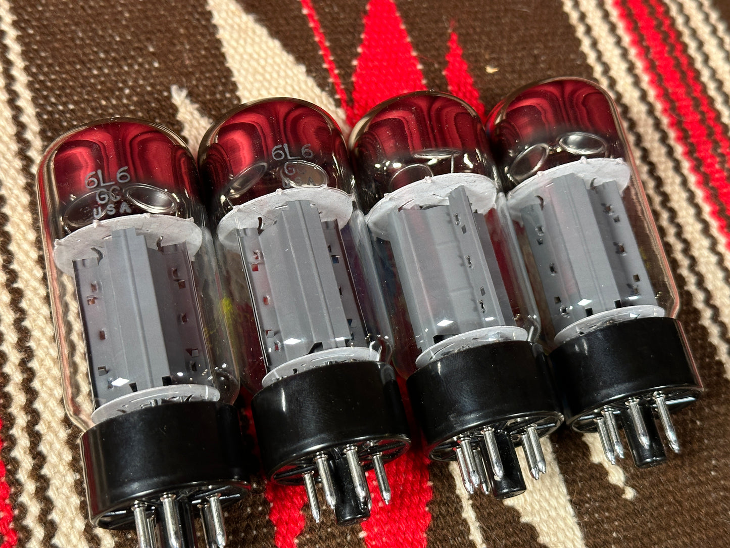 Vintage NOS Sylvania Philips ECG 6L6GC Amplifier Power Tubes Quartet Set of 4 Made in USA Quad #91