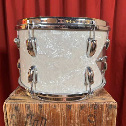 1960s Slingerland 8x12 Tom Drum Single White Marine Pearl