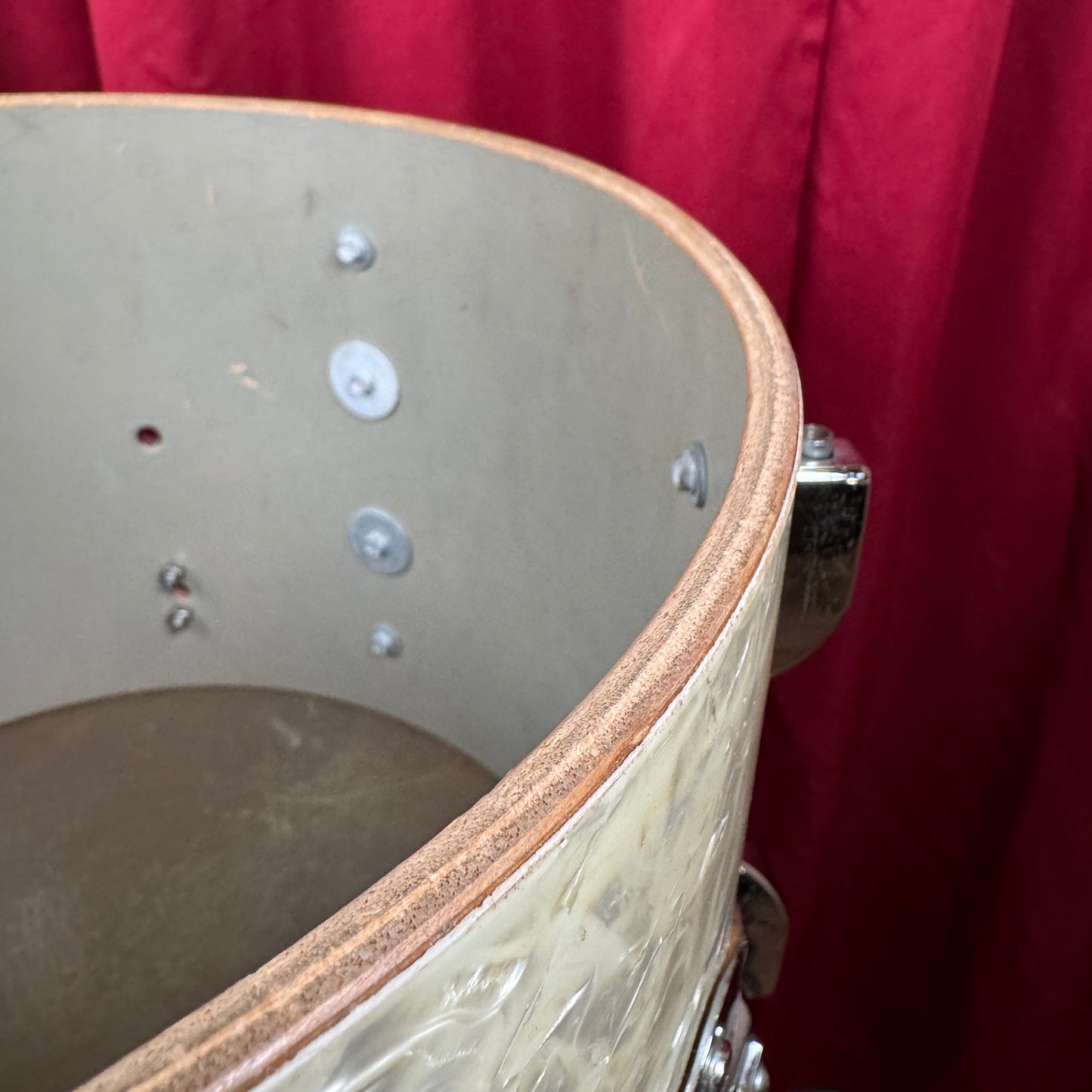 1960s Rogers R-360 9x13 Tom Drum Single White Marine Pearl