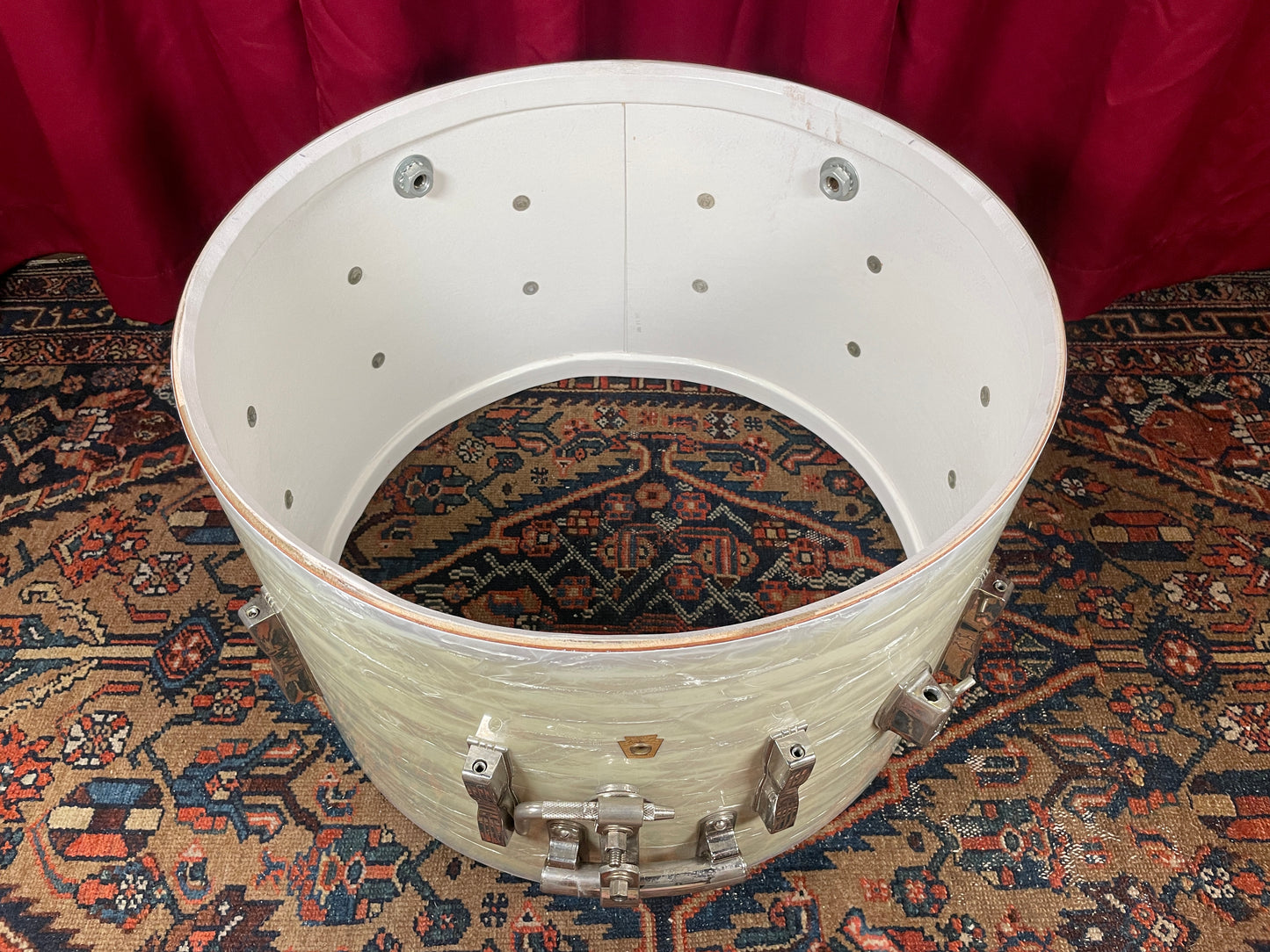 1960s Ludwig 2pc Club Date Combo Drum Set White Marine Pearl 22/13
