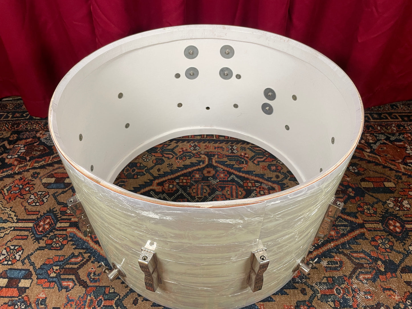 1960s Ludwig 2pc Club Date Combo Drum Set White Marine Pearl 22/13