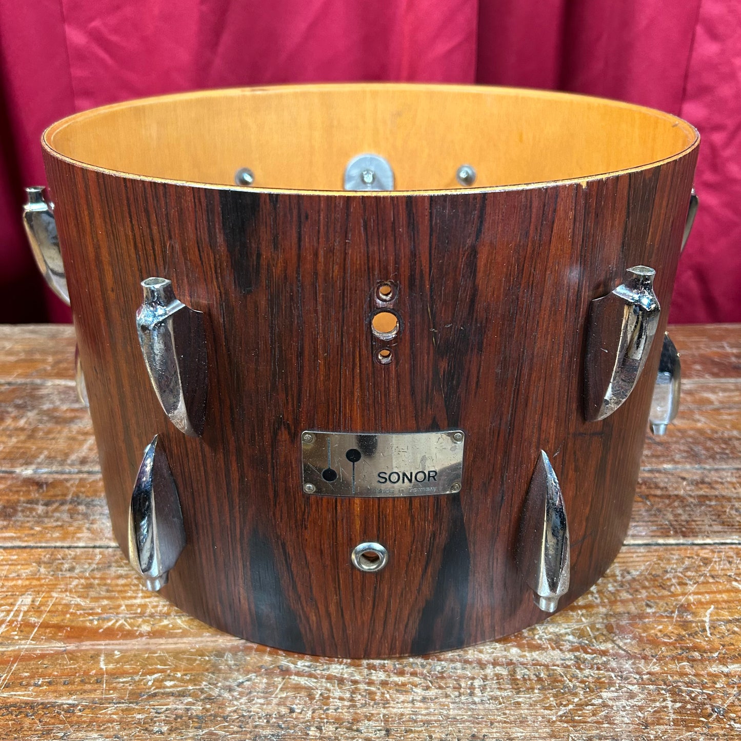 1960s Sonor Teardrop 9x13 Tom Drum Rosewood