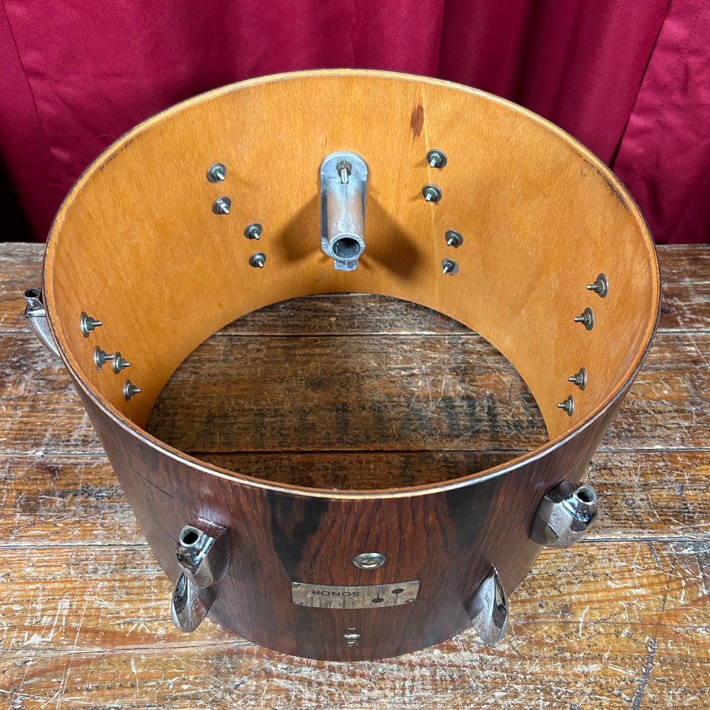 1960s Sonor Teardrop 9x13 Tom Drum Rosewood
