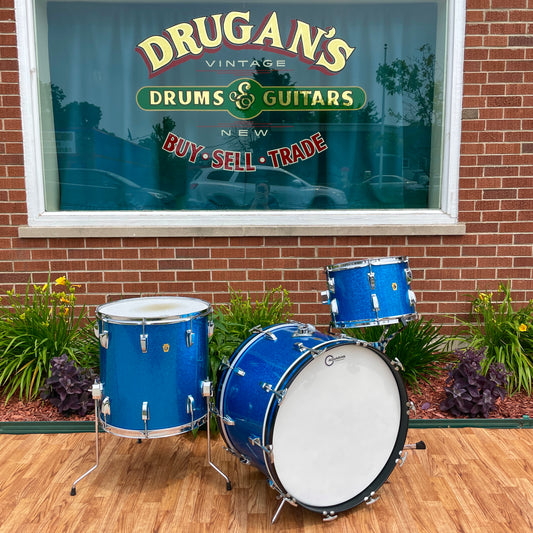 1967 Ludwig Super Classic Drum Set Blue Sparkle 22/13/16