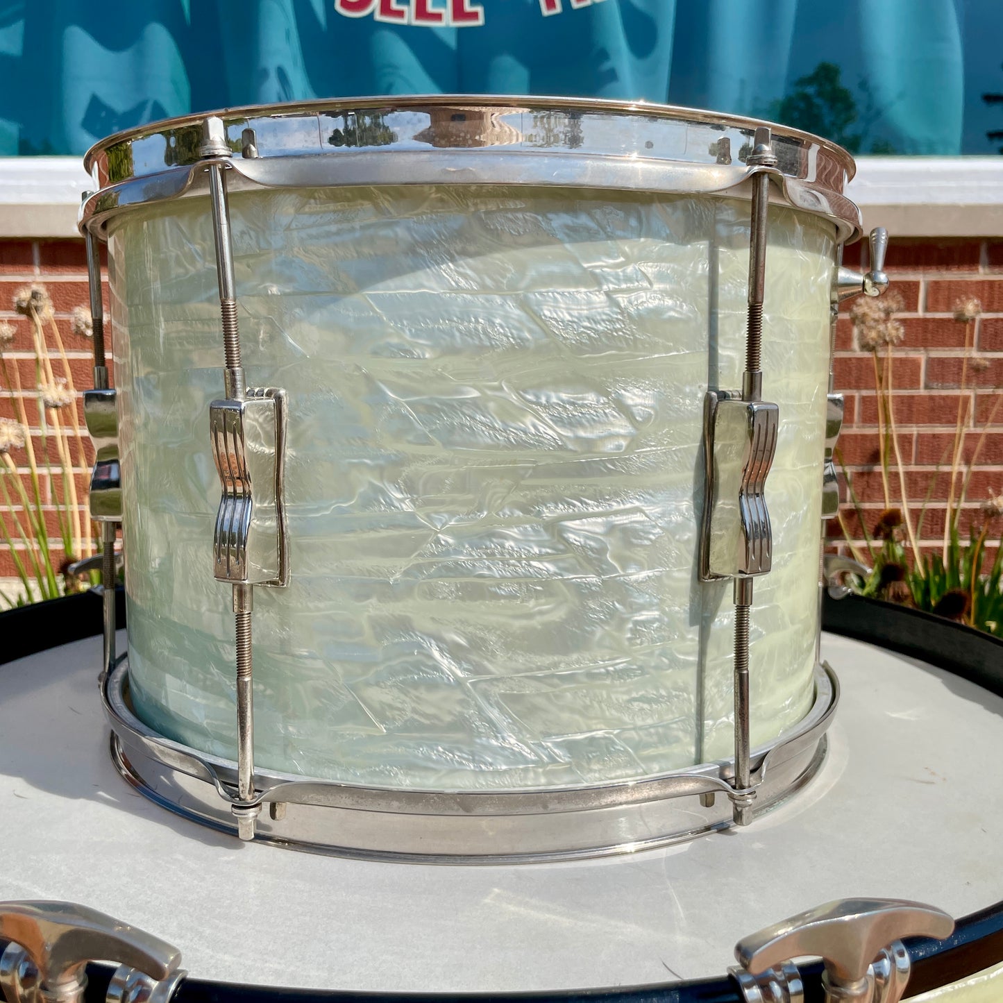 1960s Ludwig 9x13 Club Date Tom Drum White Marine Pearl